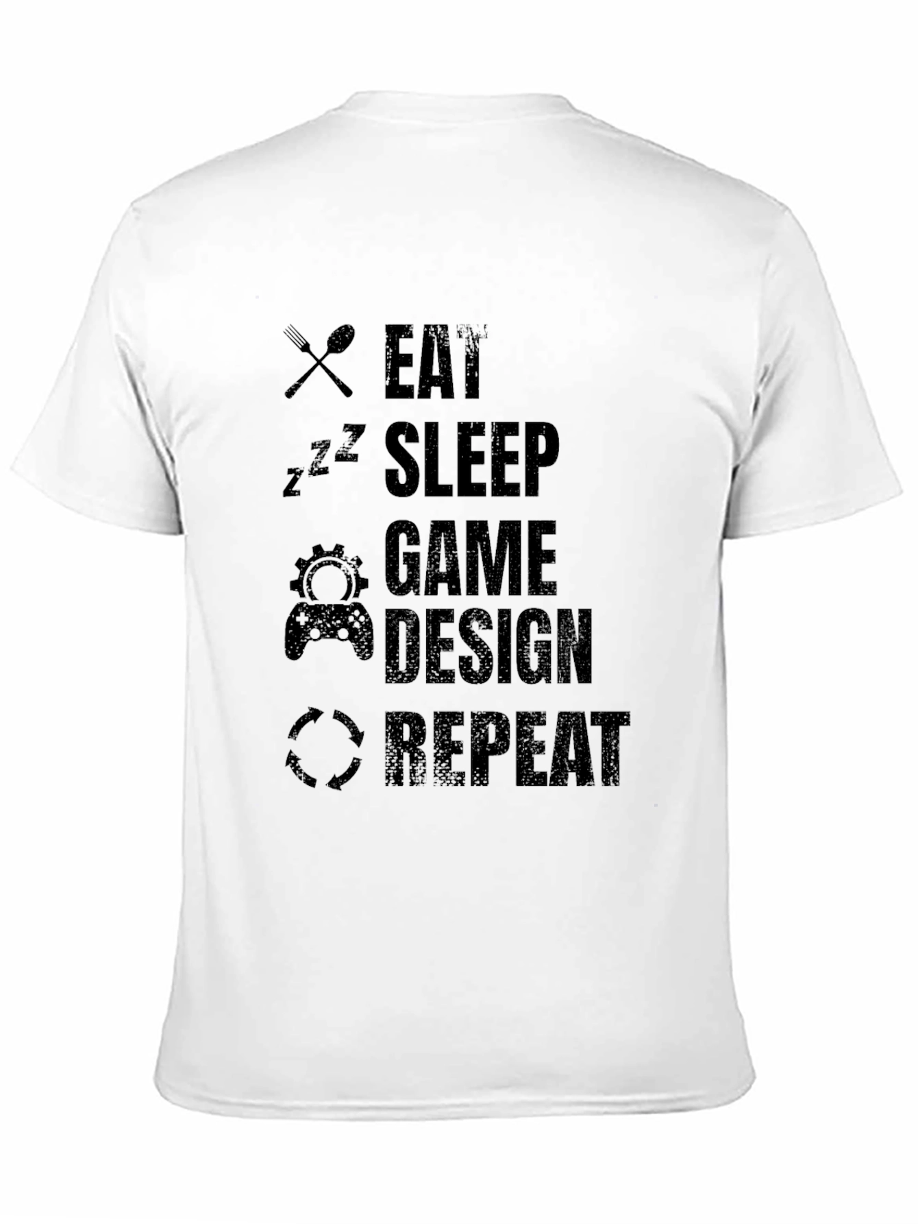 Eat Sleep Game Design Repeat Black Graphic Tee