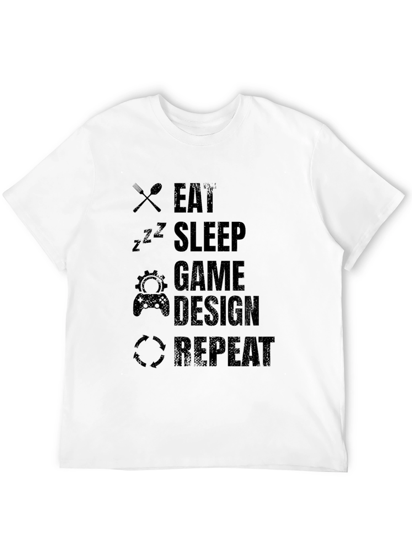 Eat Sleep Game Design Repeat Black Graphic Tee