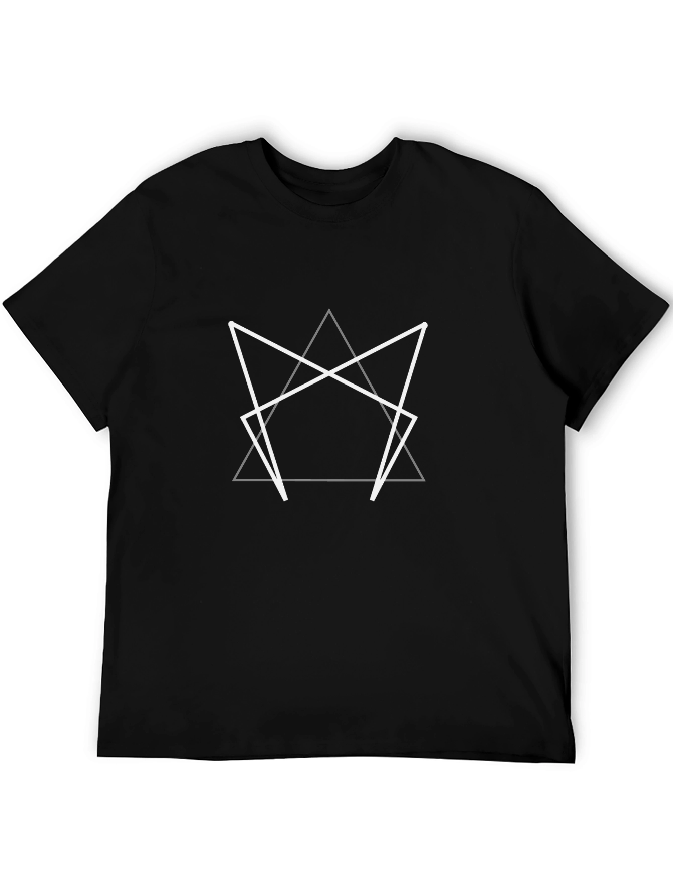 Geometric Triangle Graphic Tee - Modern Black T-Shirt