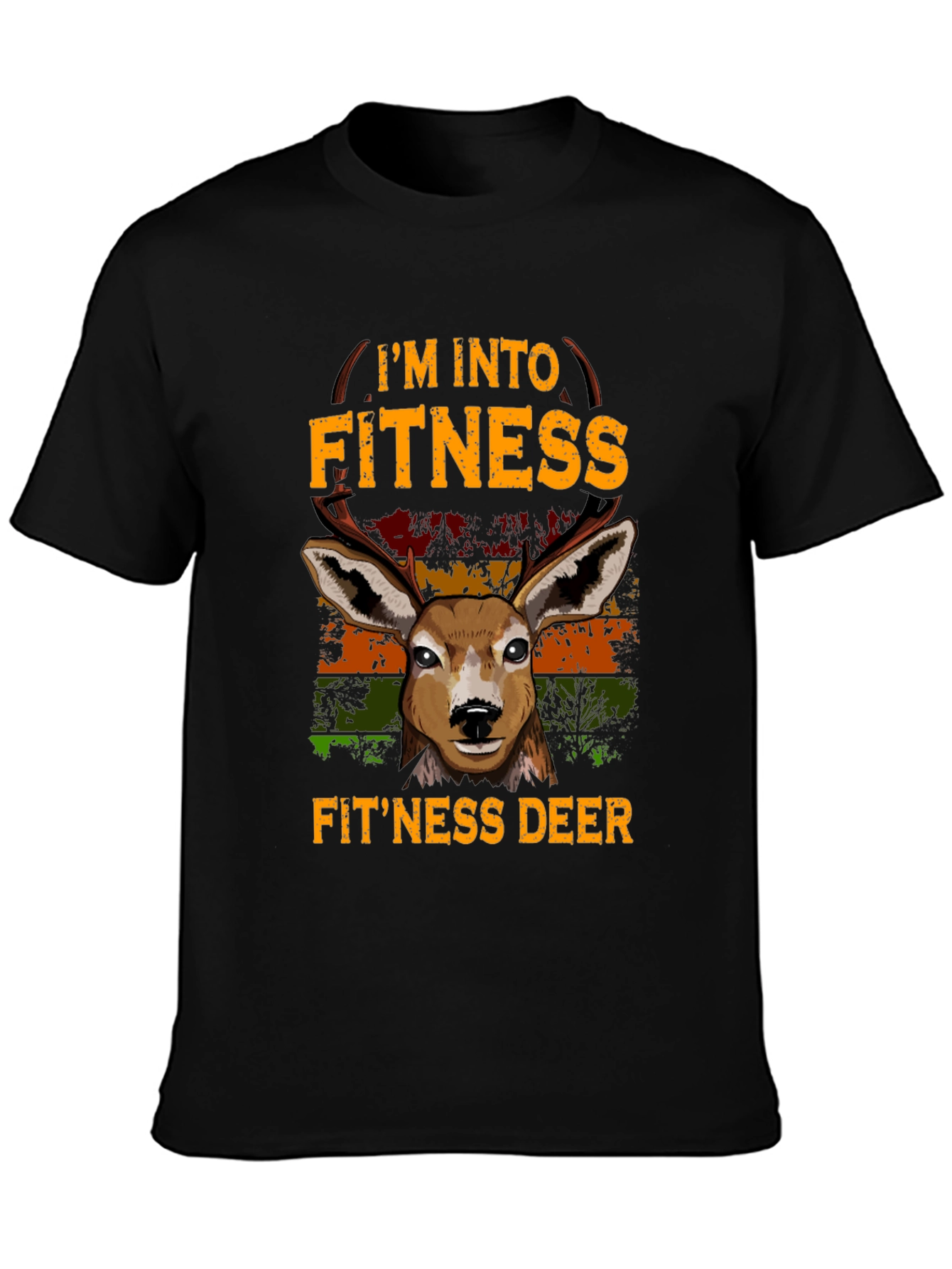 Fitness Deer Graphic T-Shirt - Im Into Fitness Tee