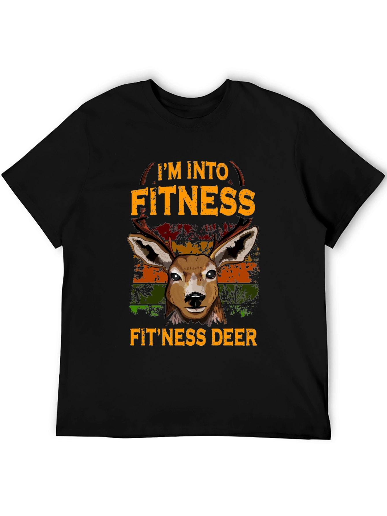 Fitness Deer Graphic T-Shirt - Im Into Fitness Tee