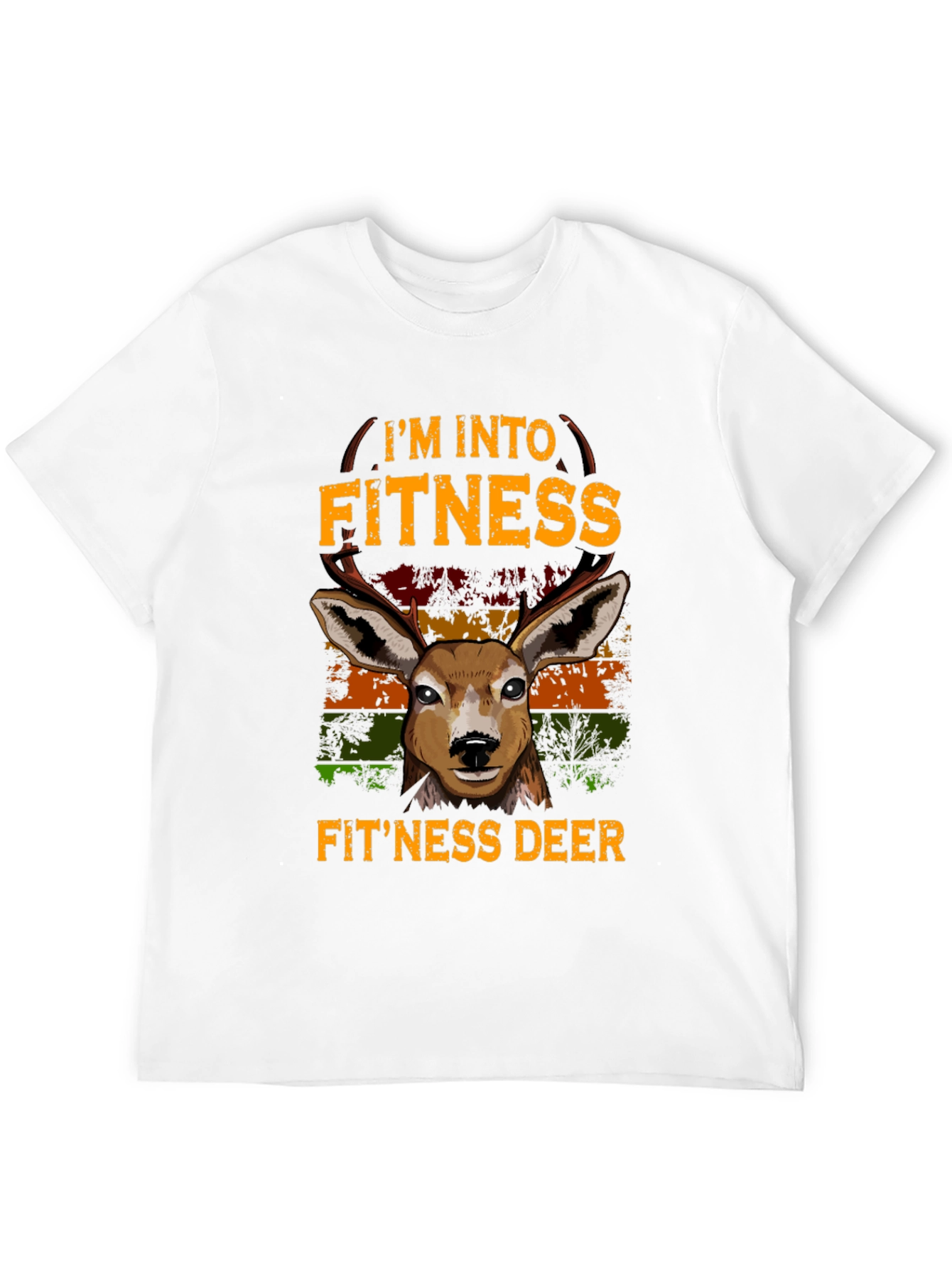 Fitness Deer Graphic T-Shirt - Im Into Fitness Tee
