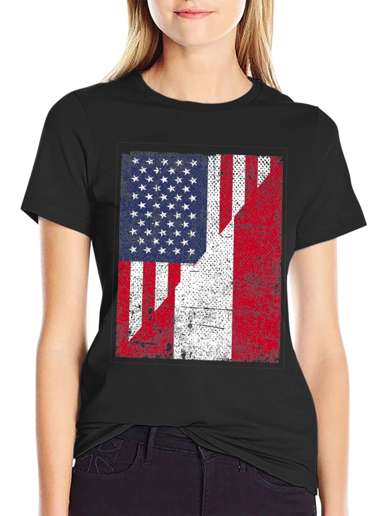 USA/Peru Flag Graphic Tee - Patriotic Fusion