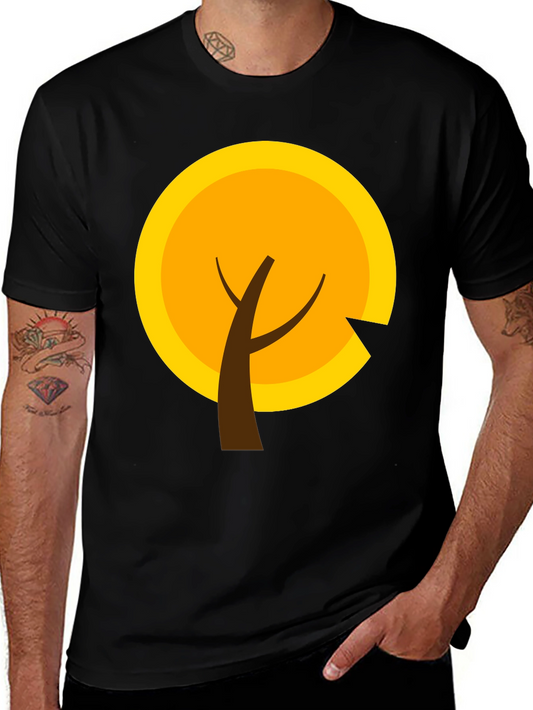 Modern Graphic Tee - Autumn Tree Design