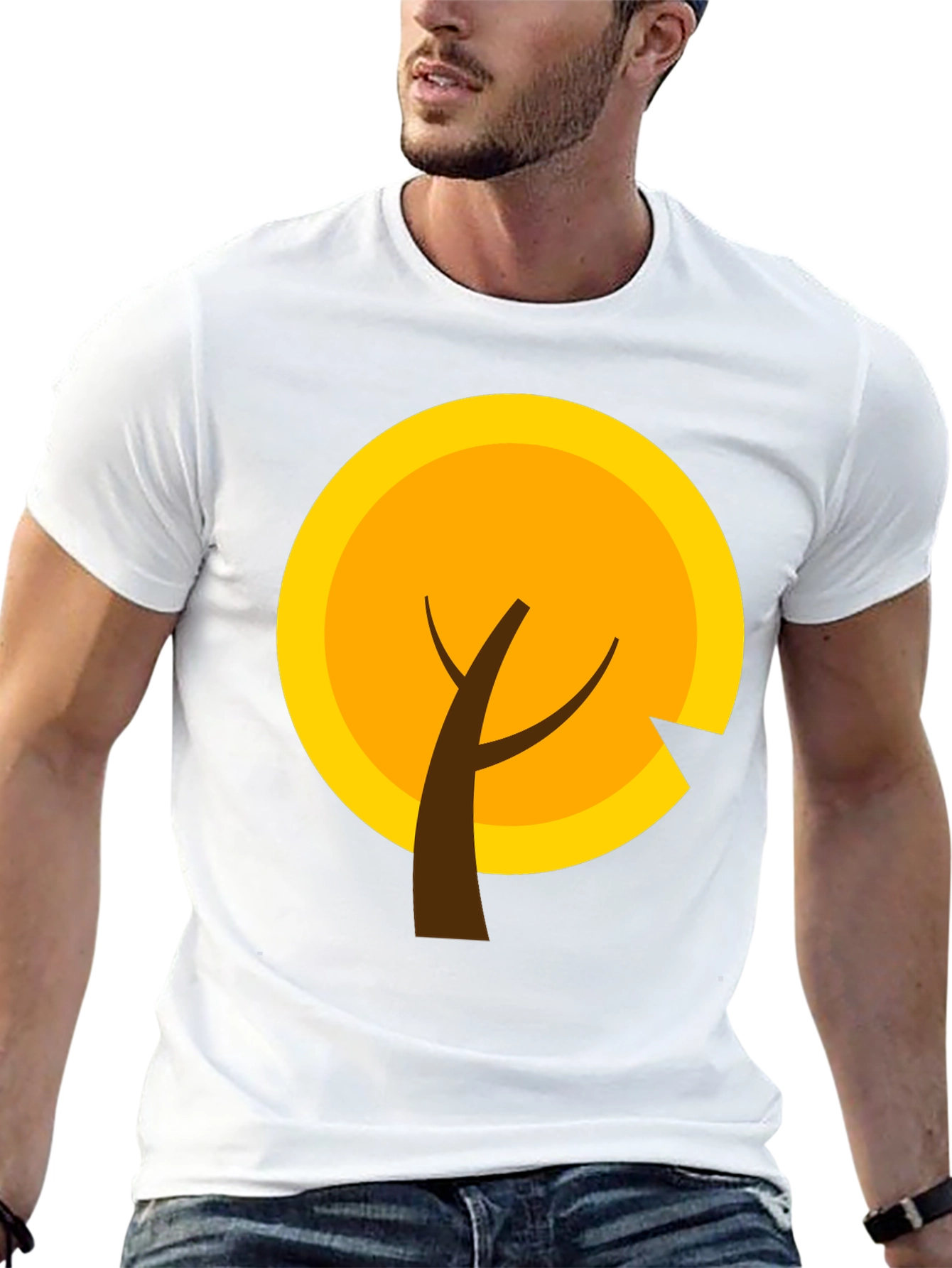Modern Graphic Tee - Autumn Tree Design