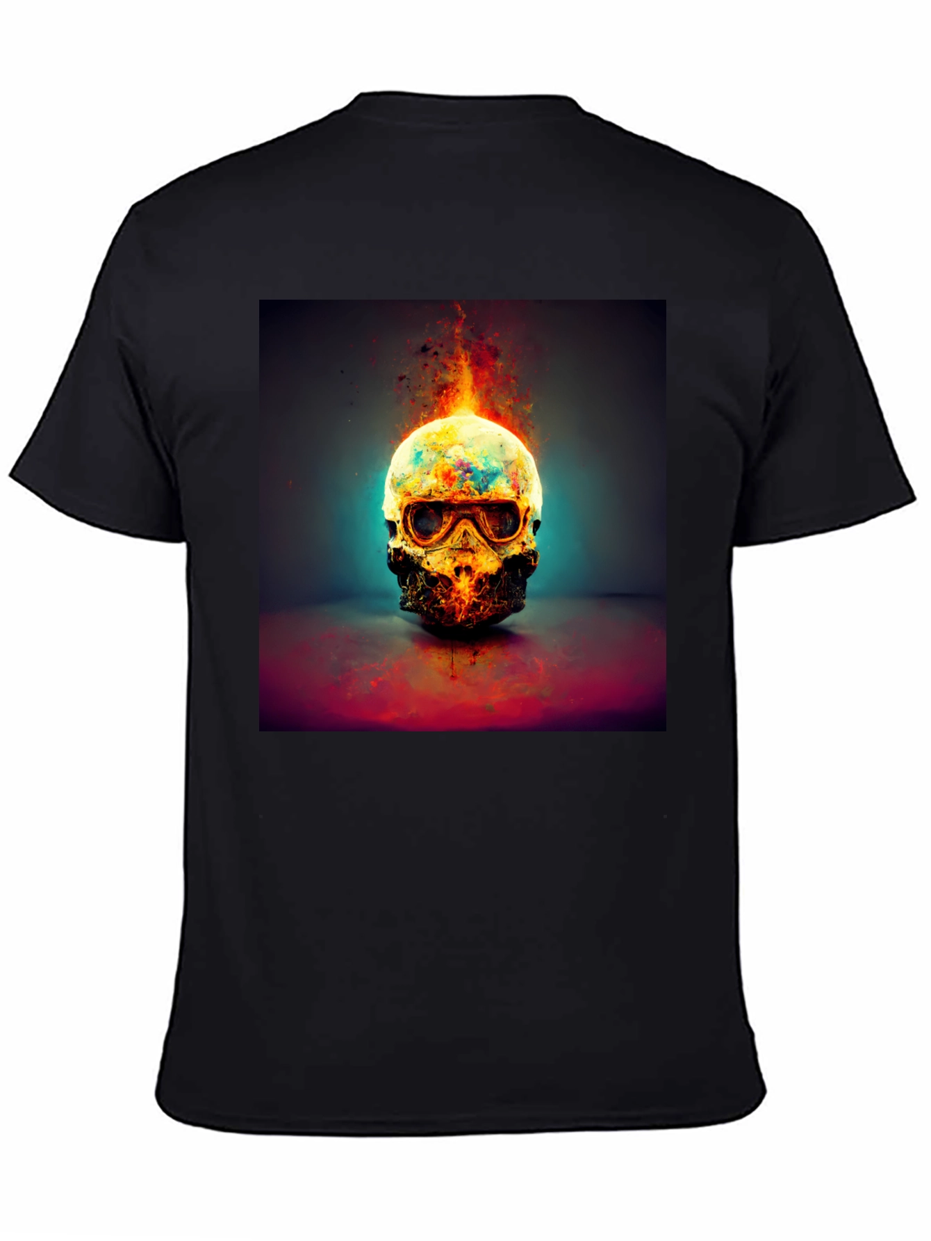 Fiery Skull Graphic Tee - Dark Style