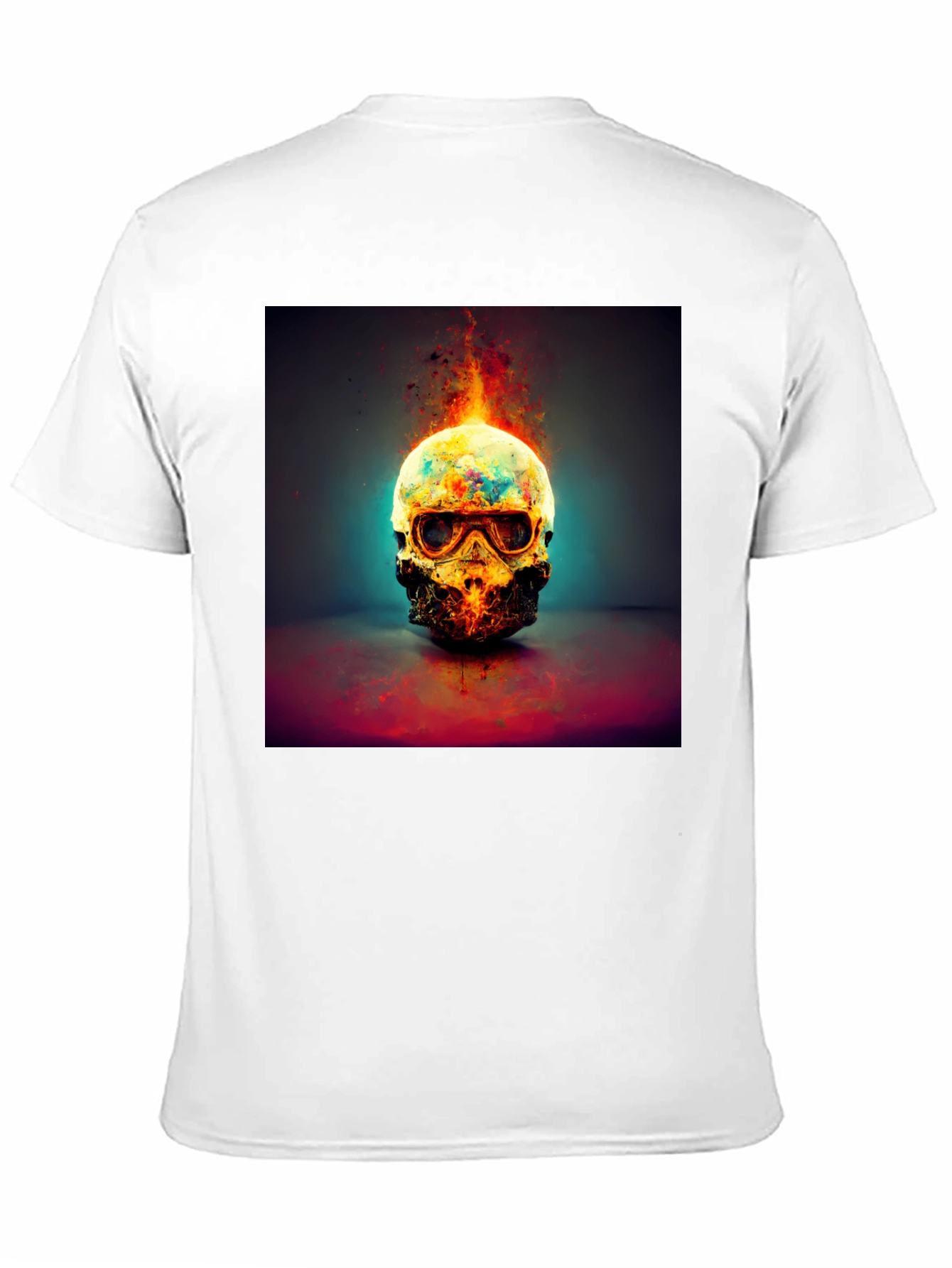 Fiery Skull Graphic Tee - Dark Style