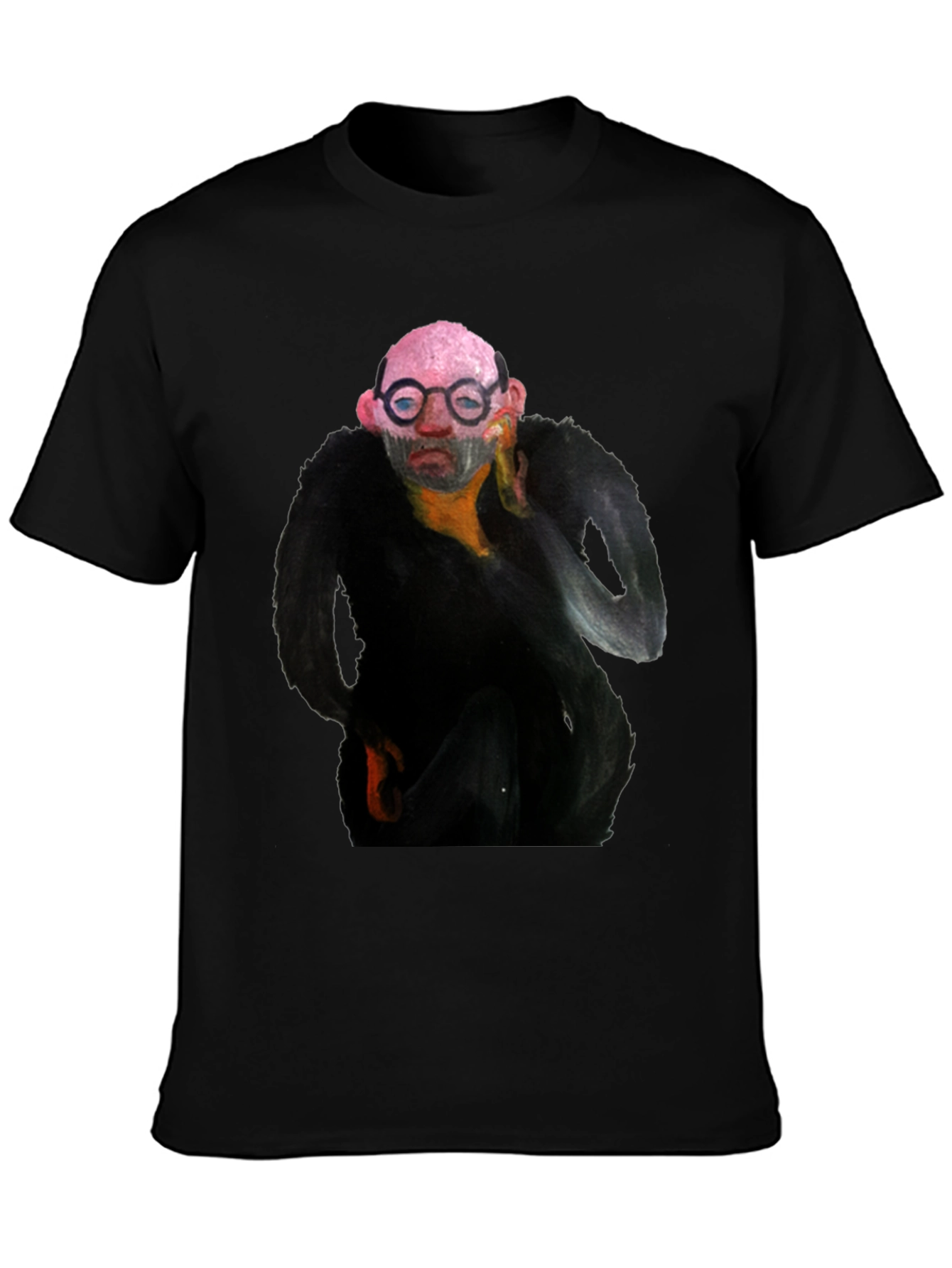 Abstract Portrait Graphic Black T-Shirt