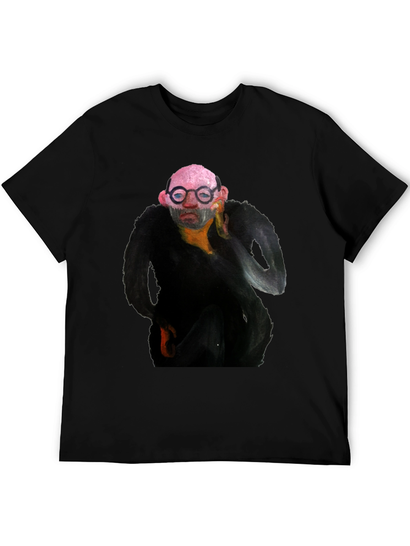 Abstract Portrait Graphic Black T-Shirt