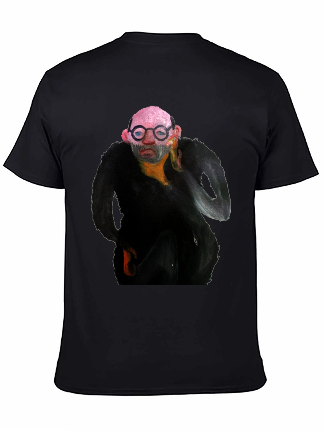 Abstract Portrait Graphic Black T-Shirt