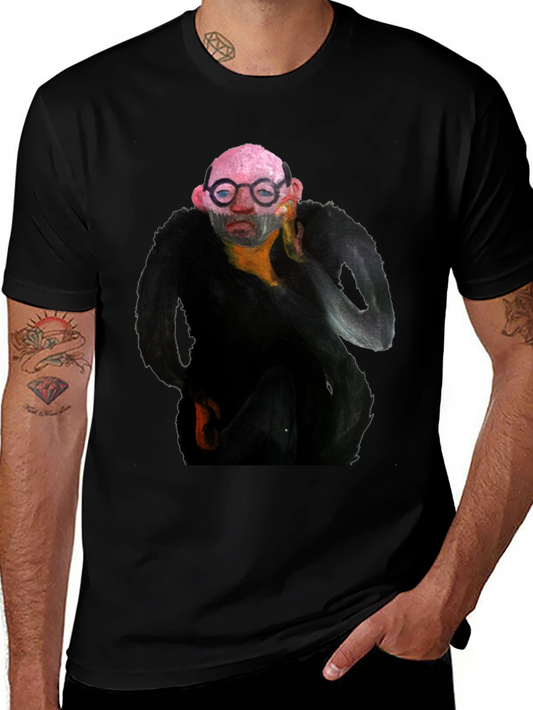 Abstract Portrait Graphic Black T-Shirt