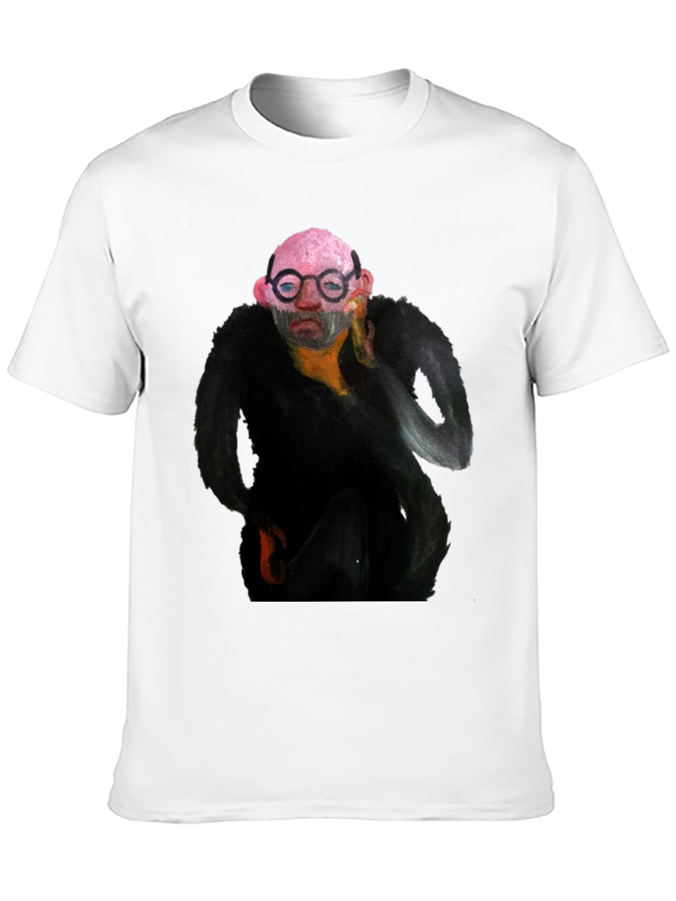 Abstract Portrait Graphic Black T-Shirt