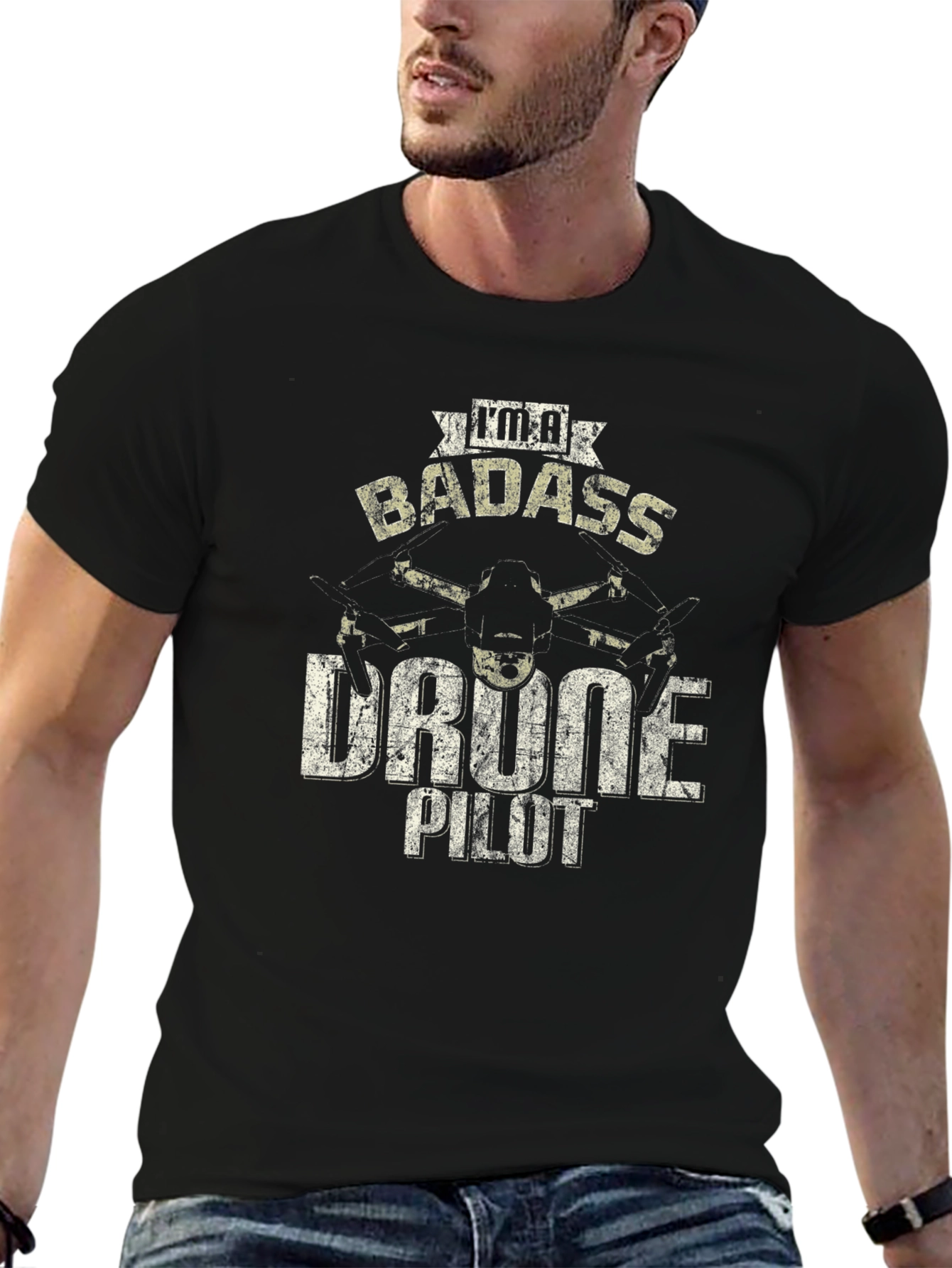 Badass Drone Pilot T-Shirt - Cool Graphic Tee
