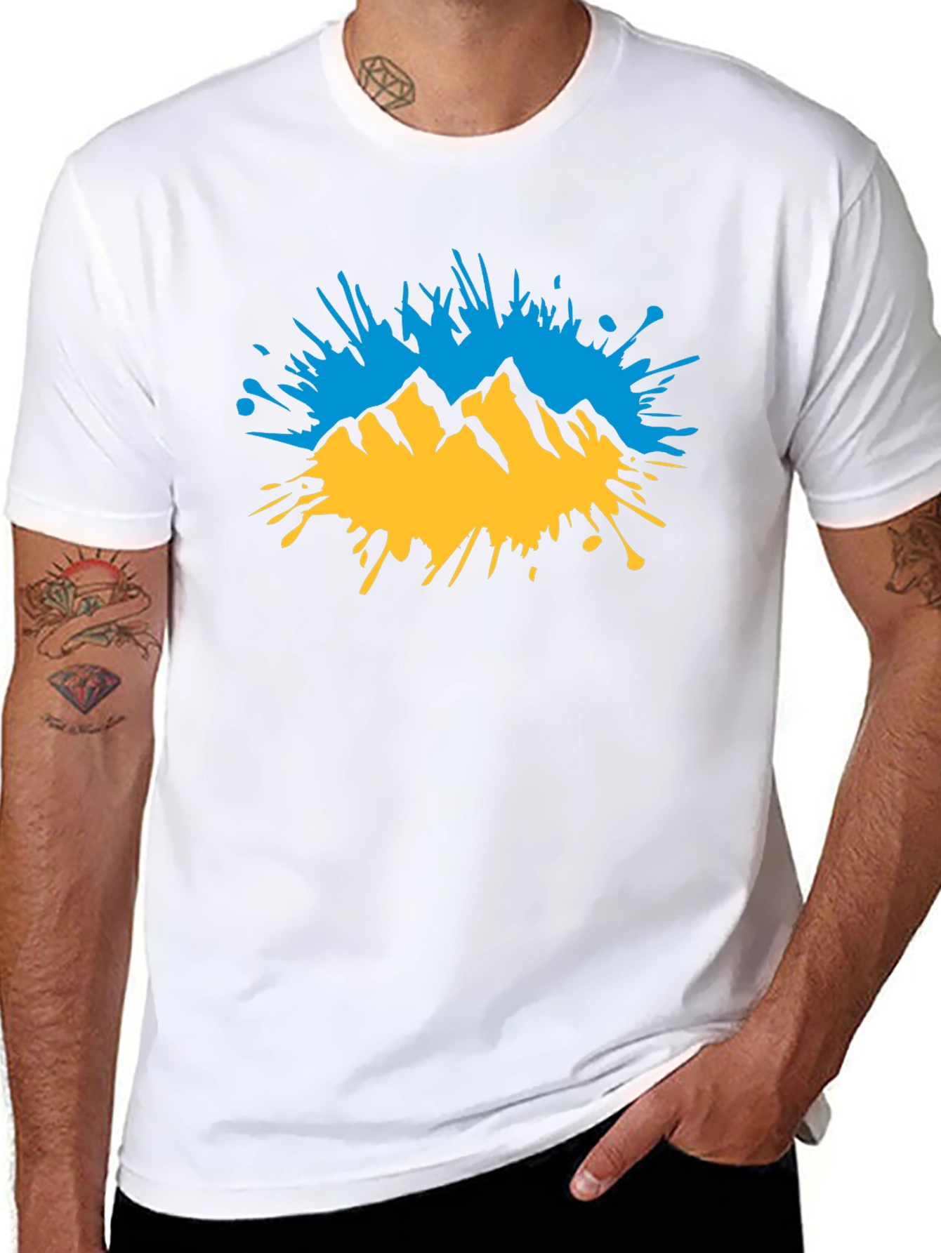 Mountain Splatter Graphic T-Shirt