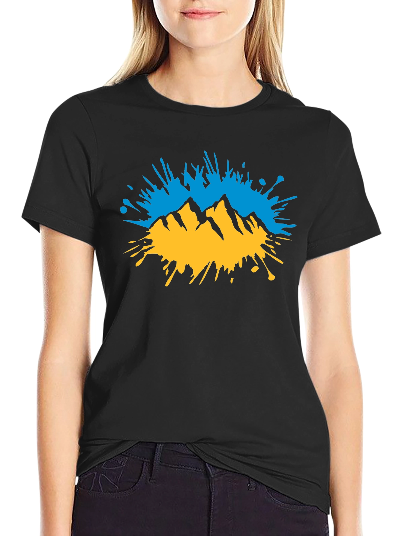 Mountain Splatter Graphic T-Shirt