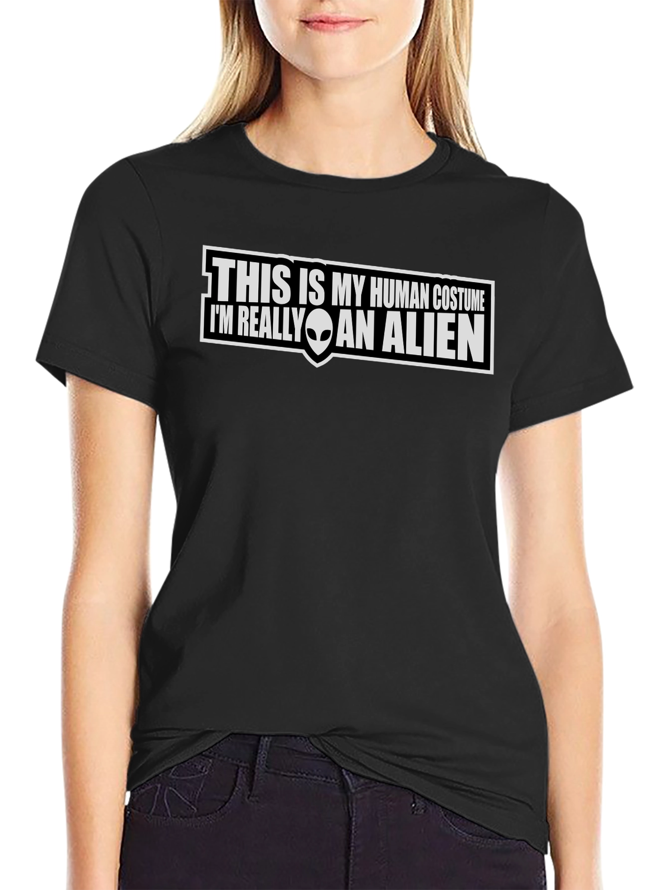 Human Costume Alien T-Shirt Funny Graphic Tee