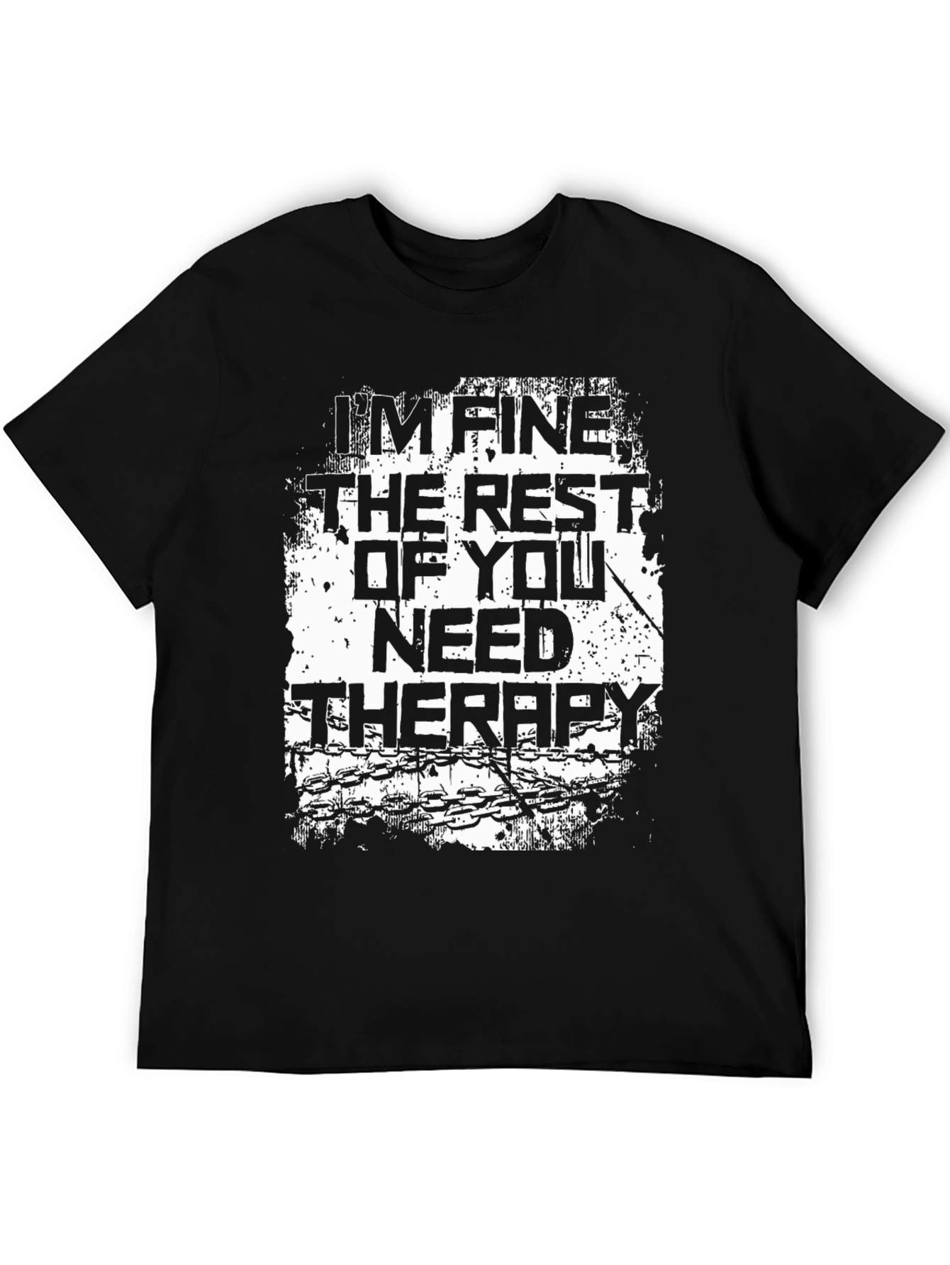 Im Fine Need Therapy Black Graphic T-Shirt