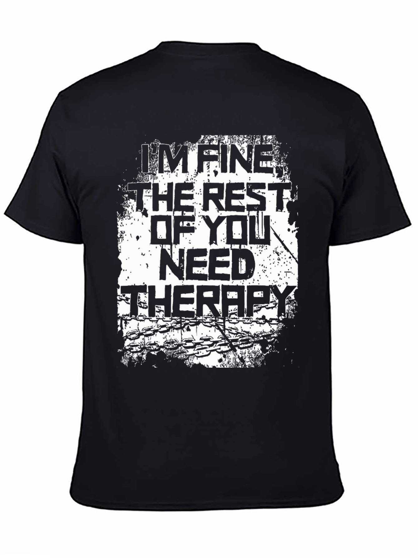 Im Fine Need Therapy Black Graphic T-Shirt