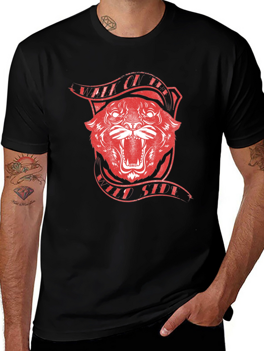Red Tiger Graphic Black T-Shirt