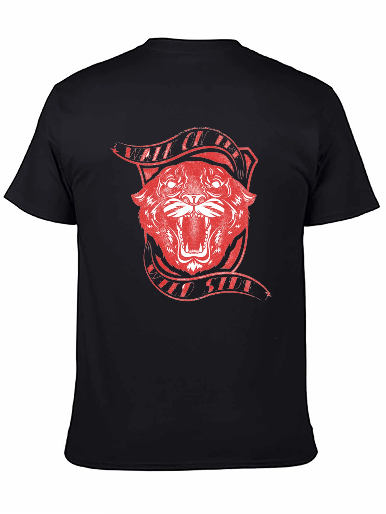 Red Tiger Graphic Black T-Shirt