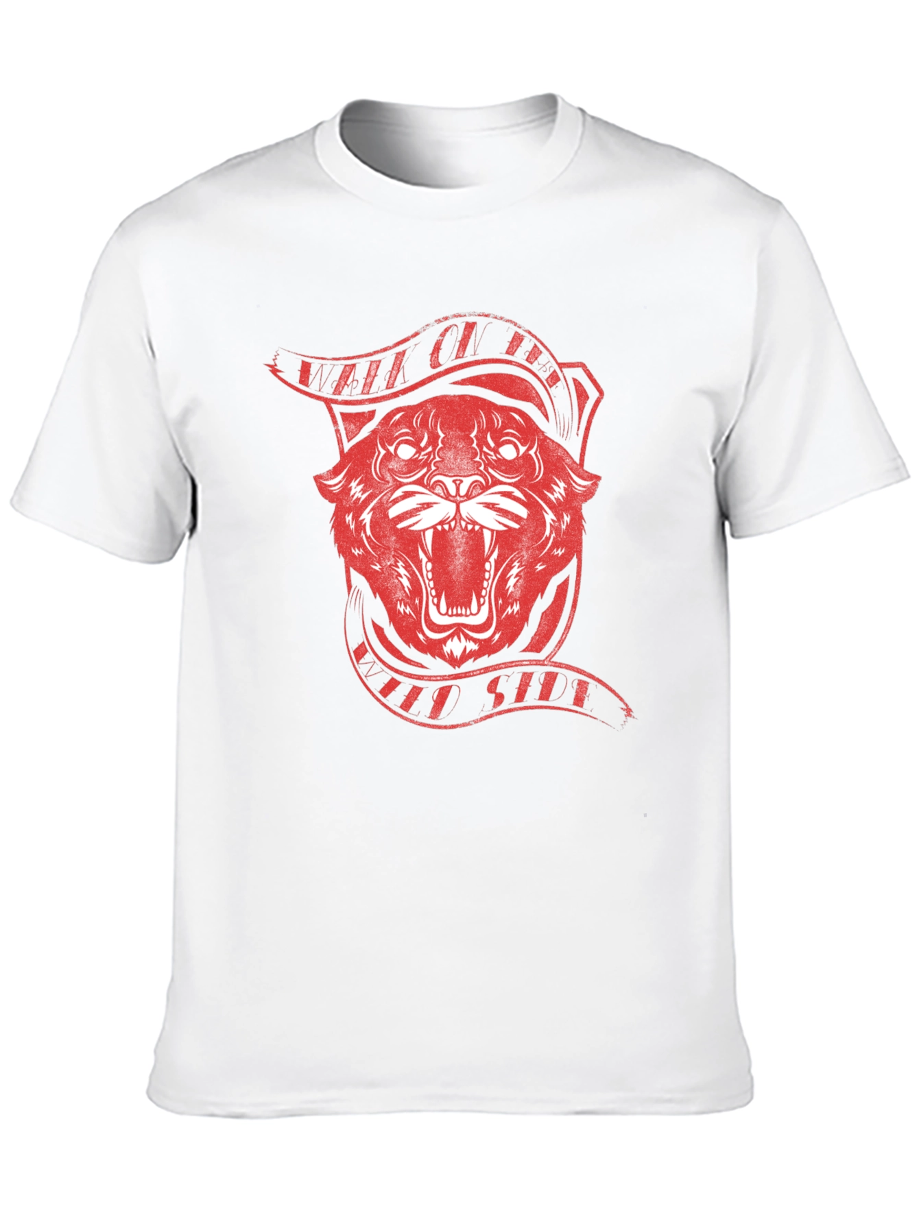 Red Tiger Graphic Black T-Shirt
