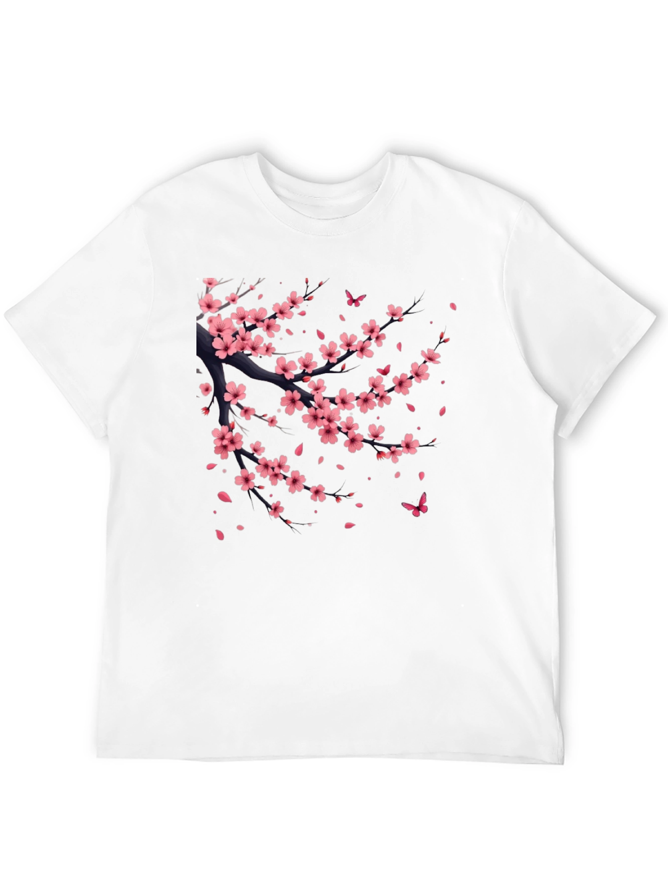 Cherry Blossom Print Black T-Shirt
