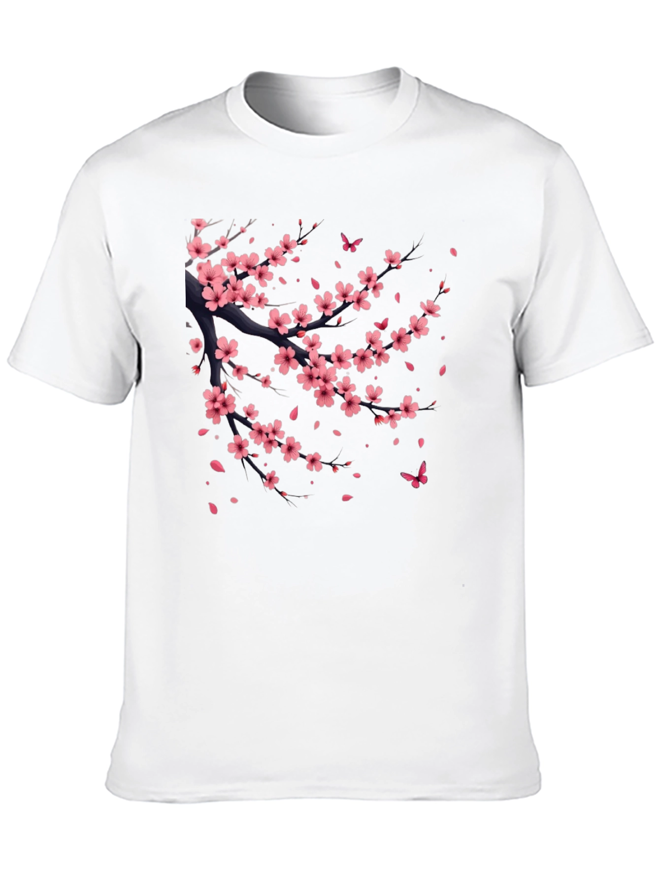Cherry Blossom Print Black T-Shirt