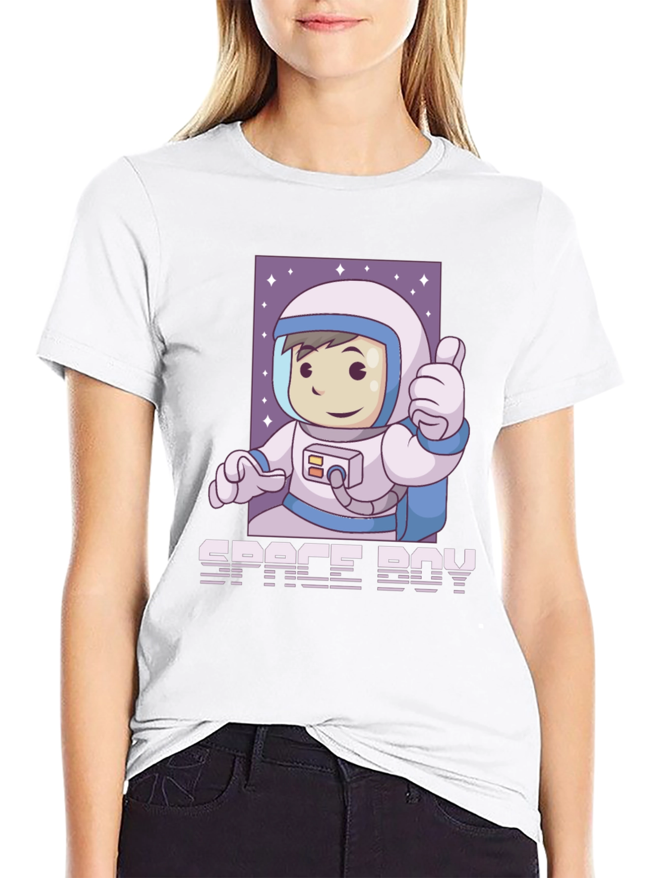 Space Boy Graphic T-Shirt - Black