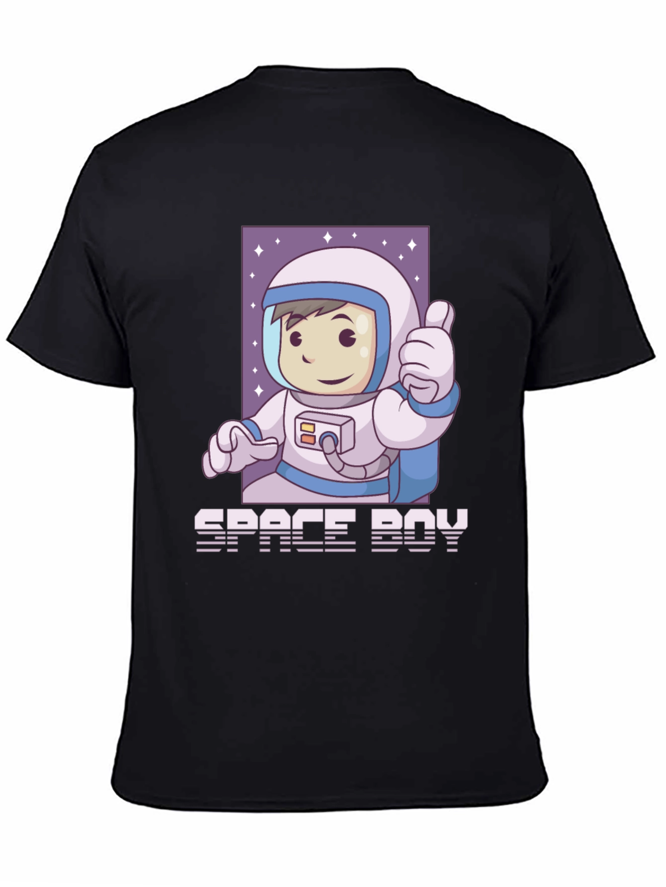 Space Boy Graphic T-Shirt - Black