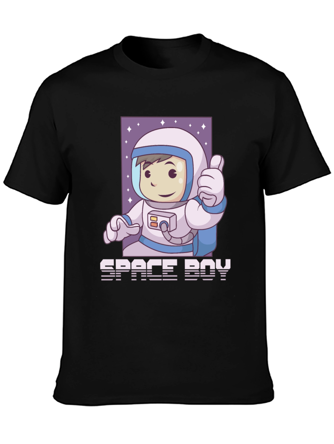 Space Boy Graphic T-Shirt - Black