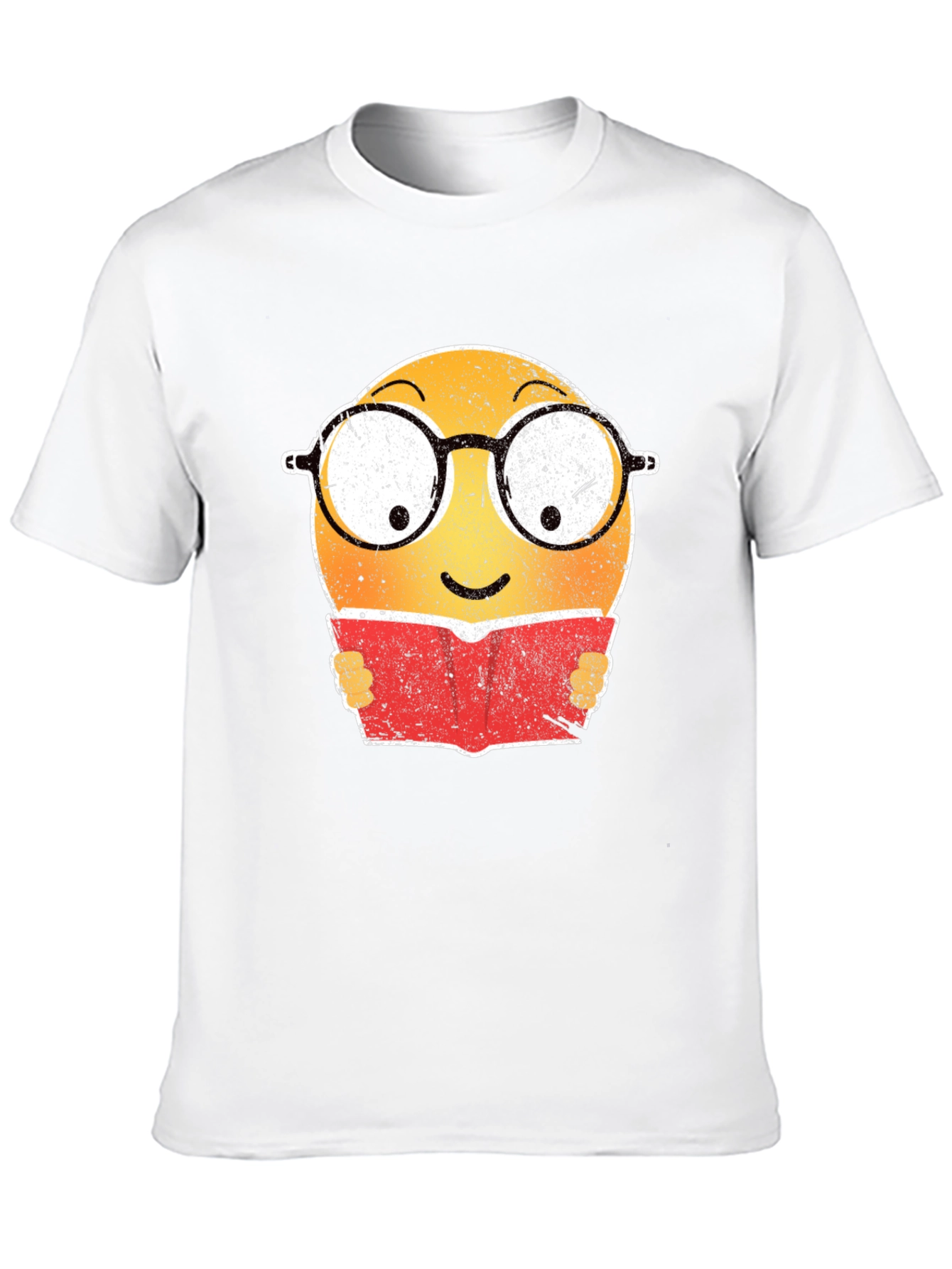 Bookworm Emoji Graphic T-Shirt - Black