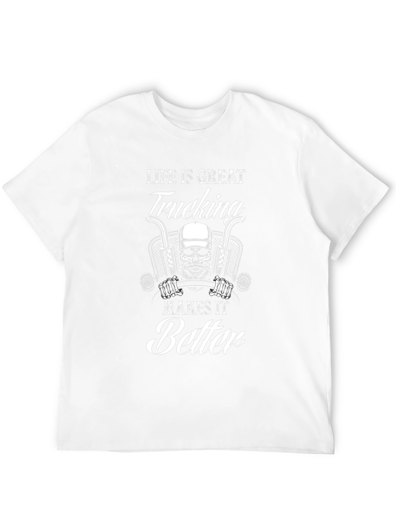 Trucking Life T-Shirt - Skull Design