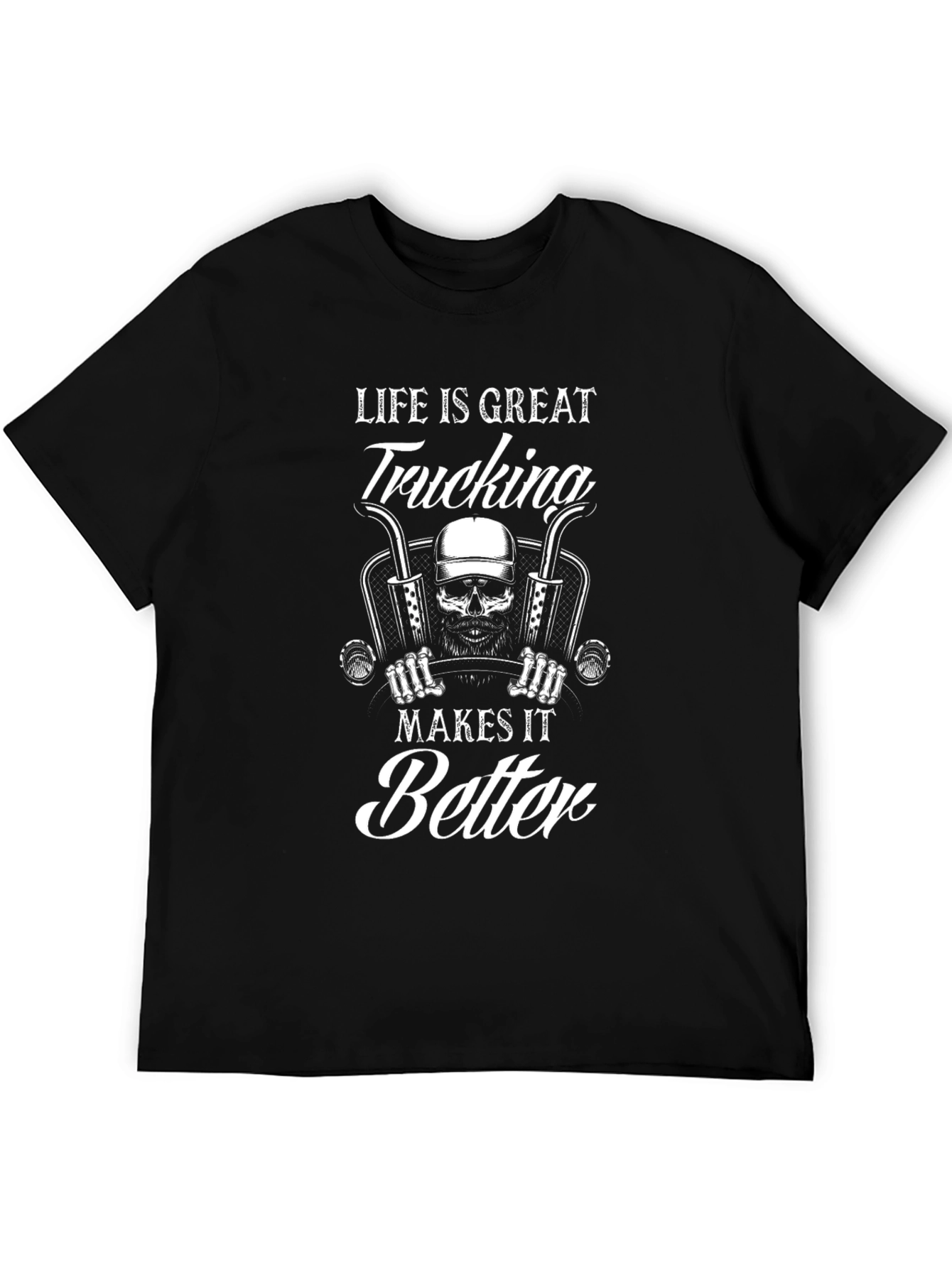 Trucking Life T-Shirt - Skull Design