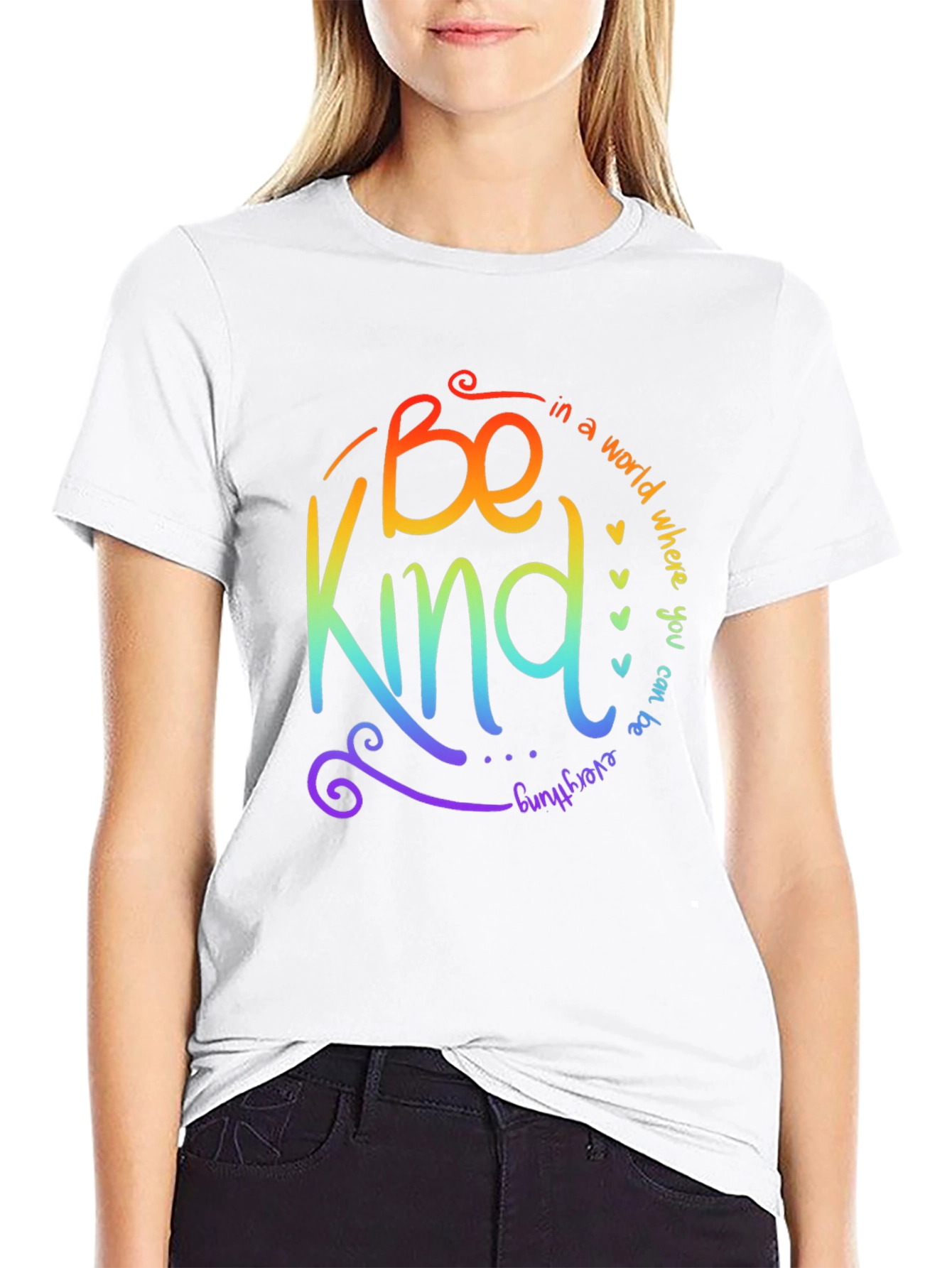 Be Kind Rainbow Graphic T-Shirt