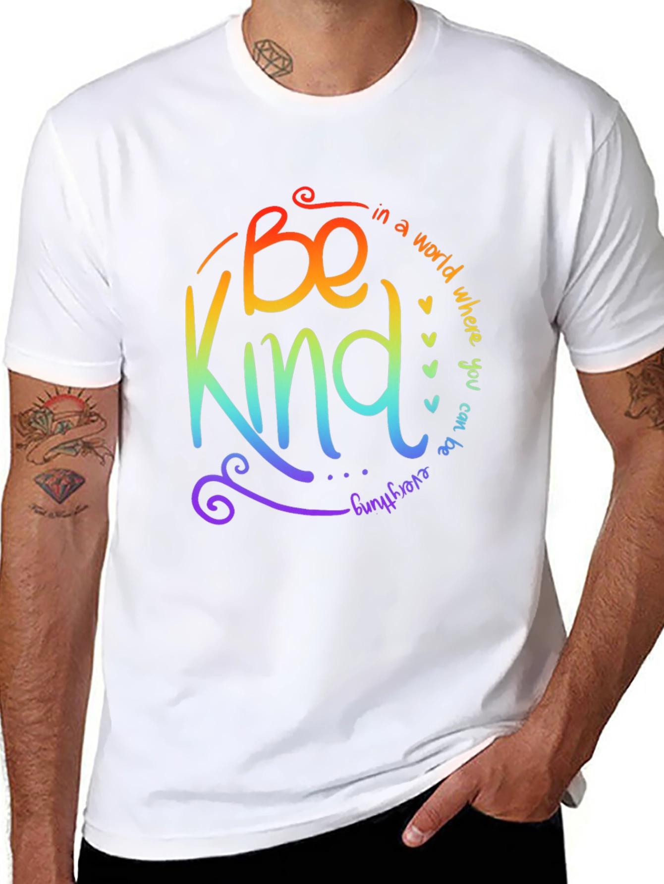Be Kind Rainbow Graphic T-Shirt