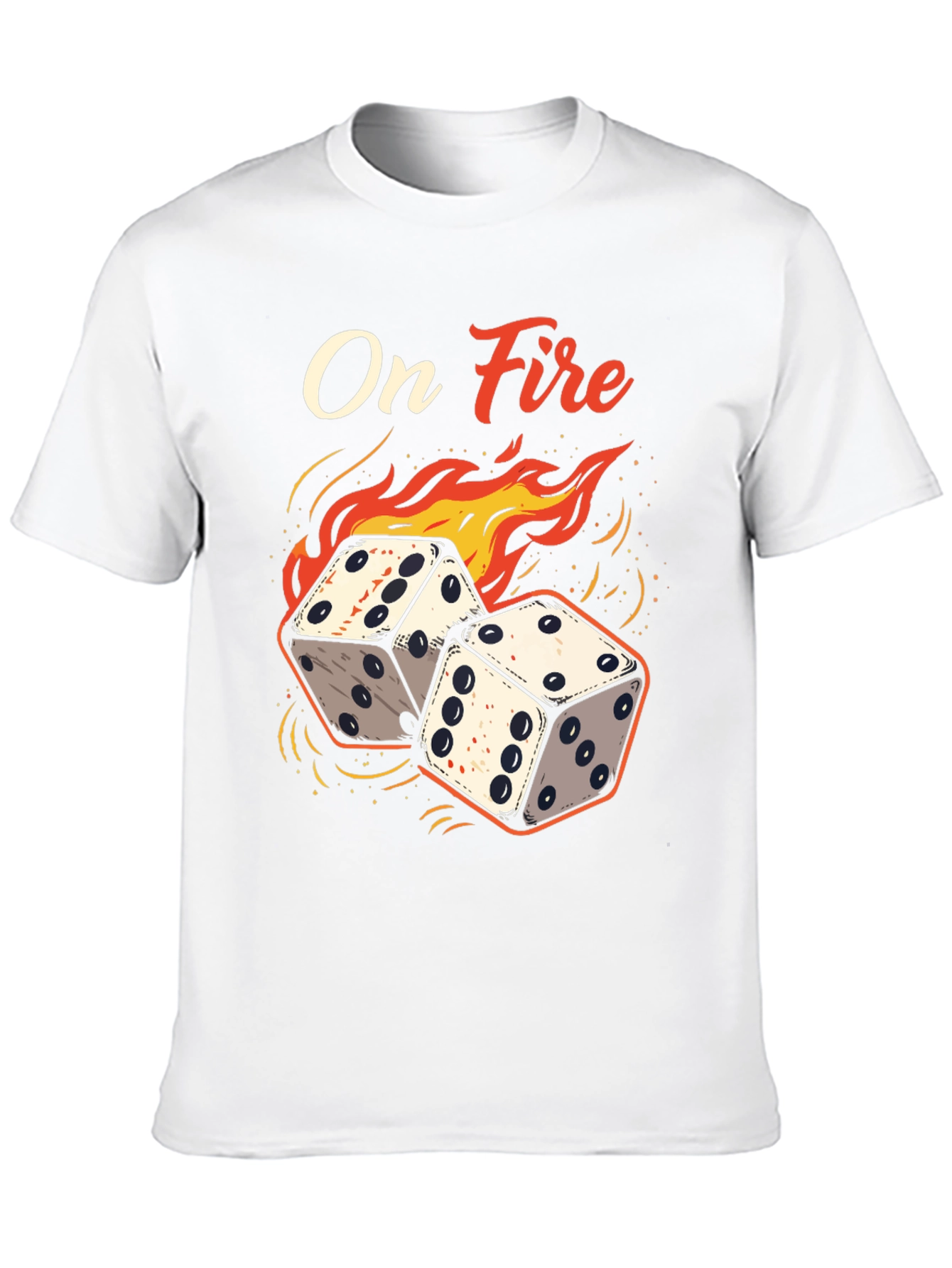 On Fire Dice Graphic Tee - Lucky Gamble T-Shirt