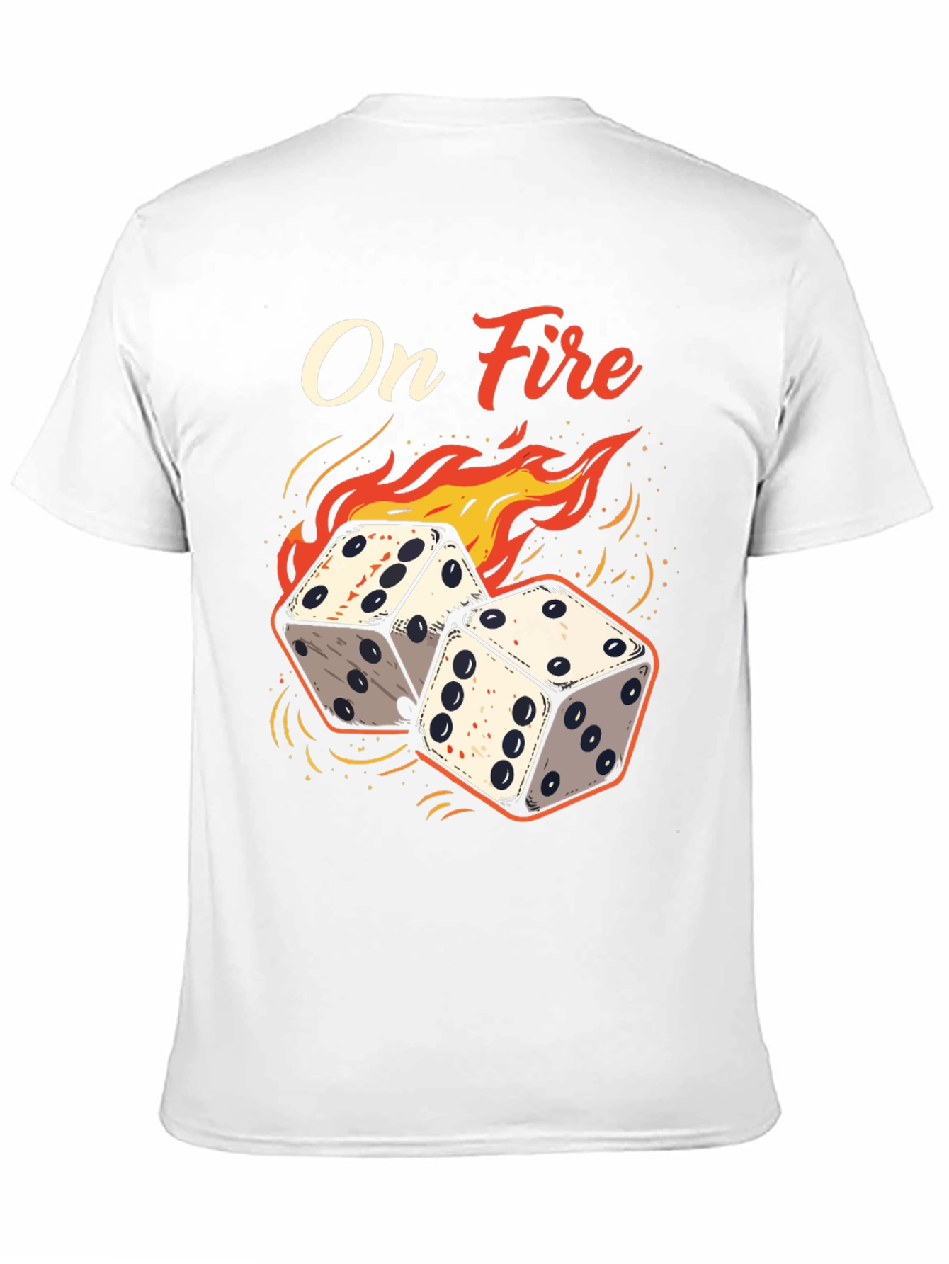 On Fire Dice Graphic Tee - Lucky Gamble T-Shirt