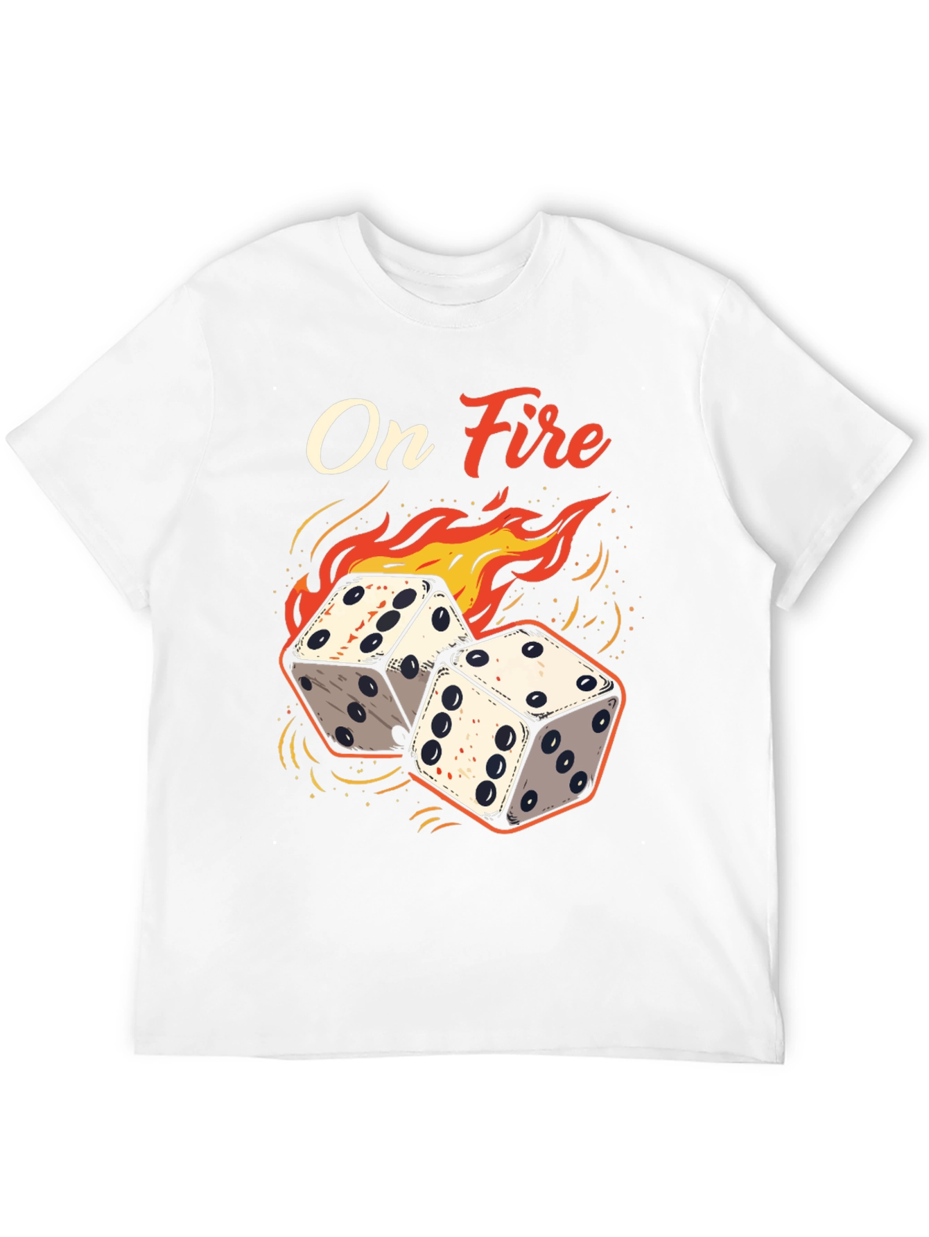 On Fire Dice Graphic Tee - Lucky Gamble T-Shirt