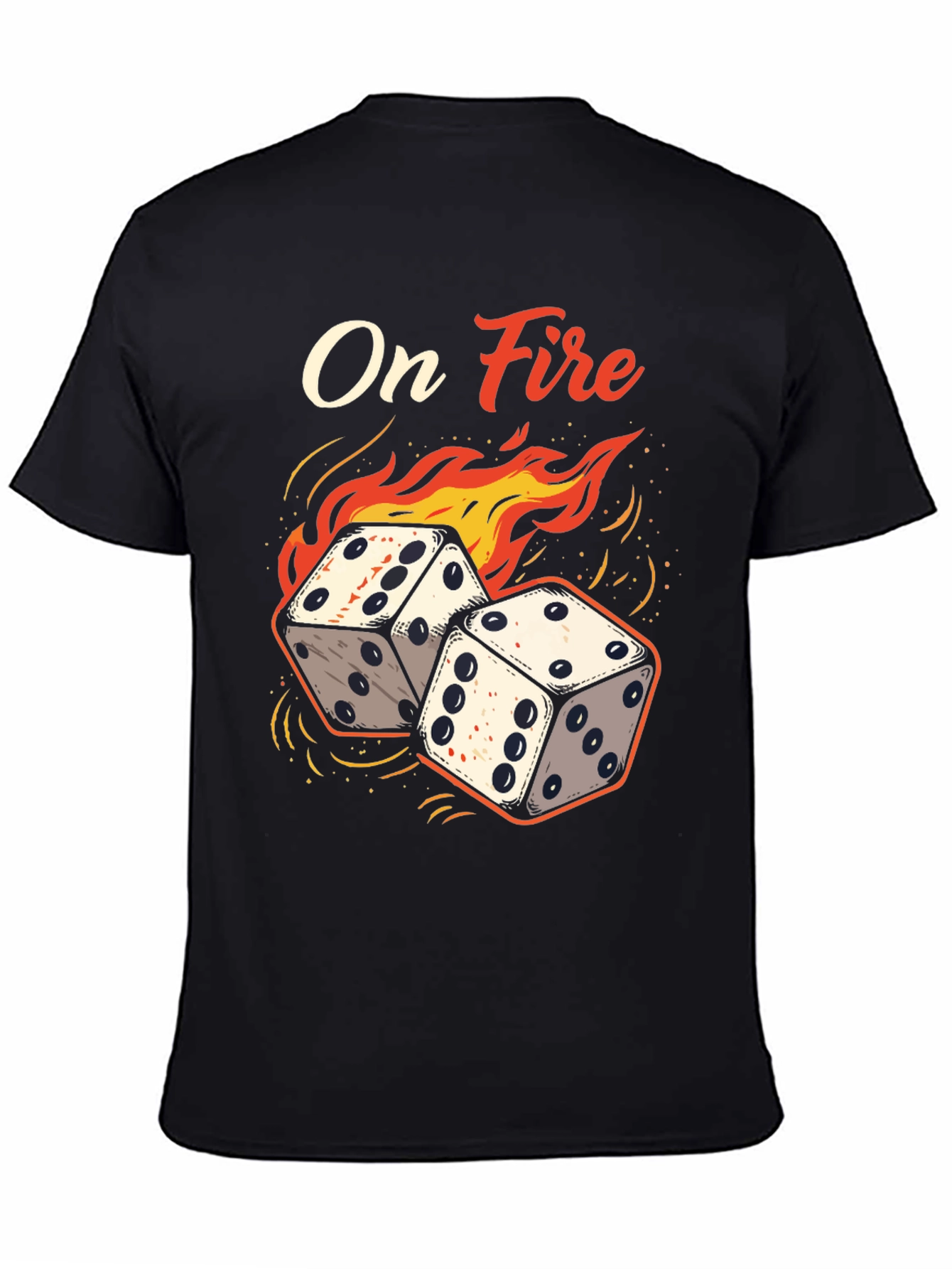 On Fire Dice Graphic Tee - Lucky Gamble T-Shirt