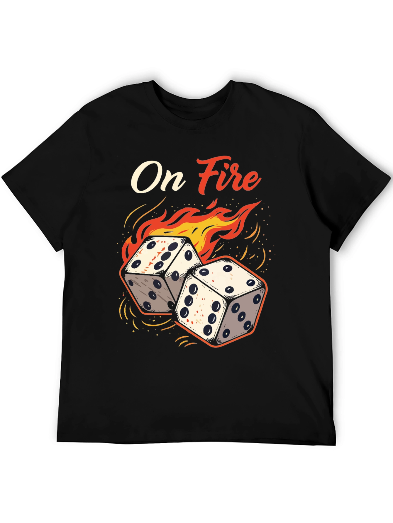 On Fire Dice Graphic Tee - Lucky Gamble T-Shirt