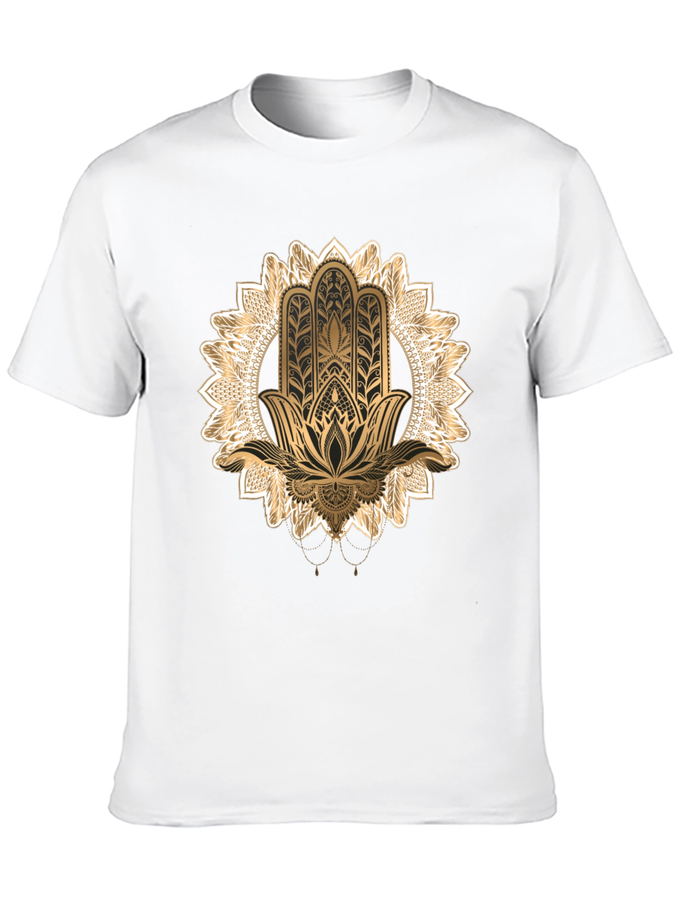 Hamsa Mandala Graphic Tee - Black