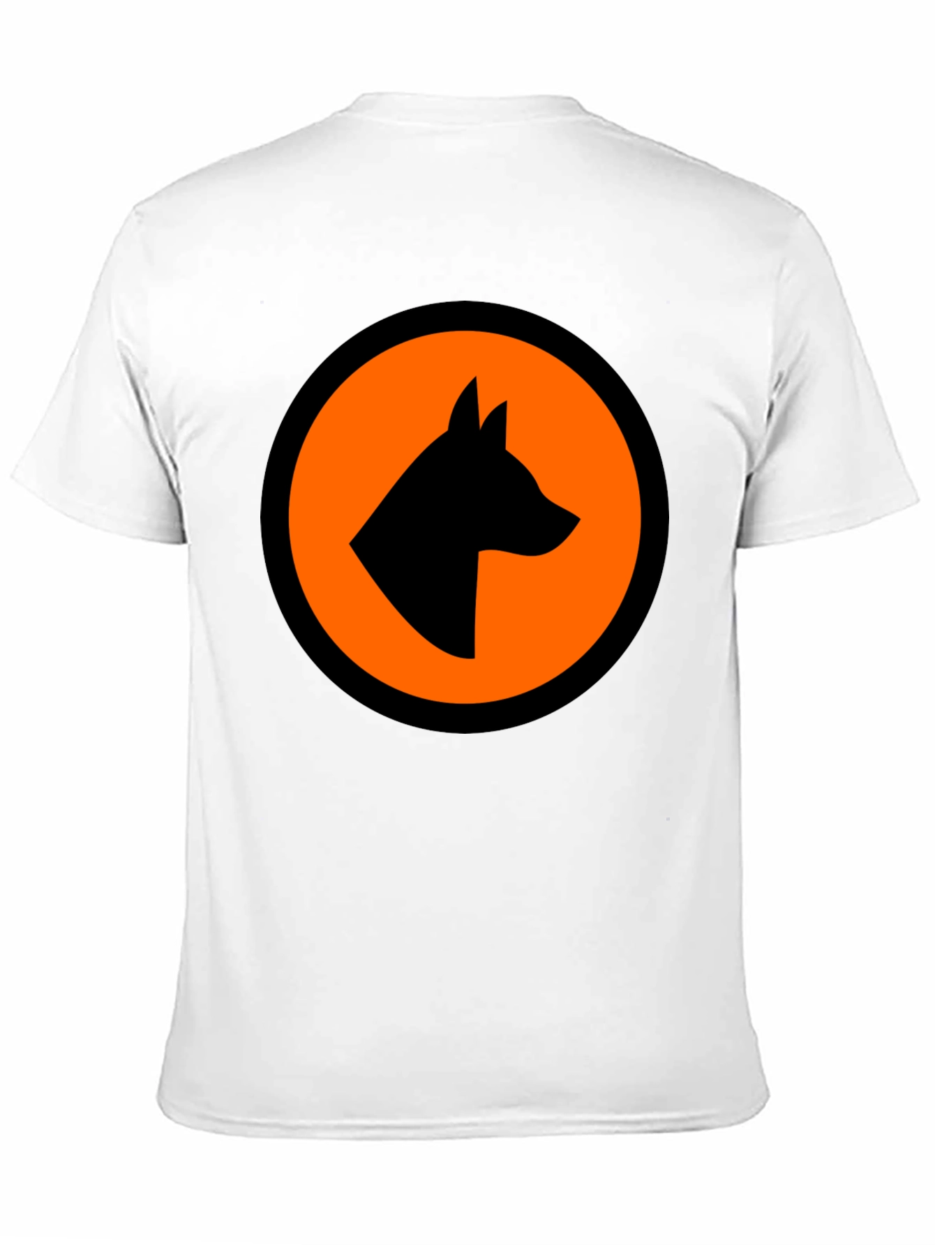 Bold Graphic Tee - Dog Silhouette in Circle Design