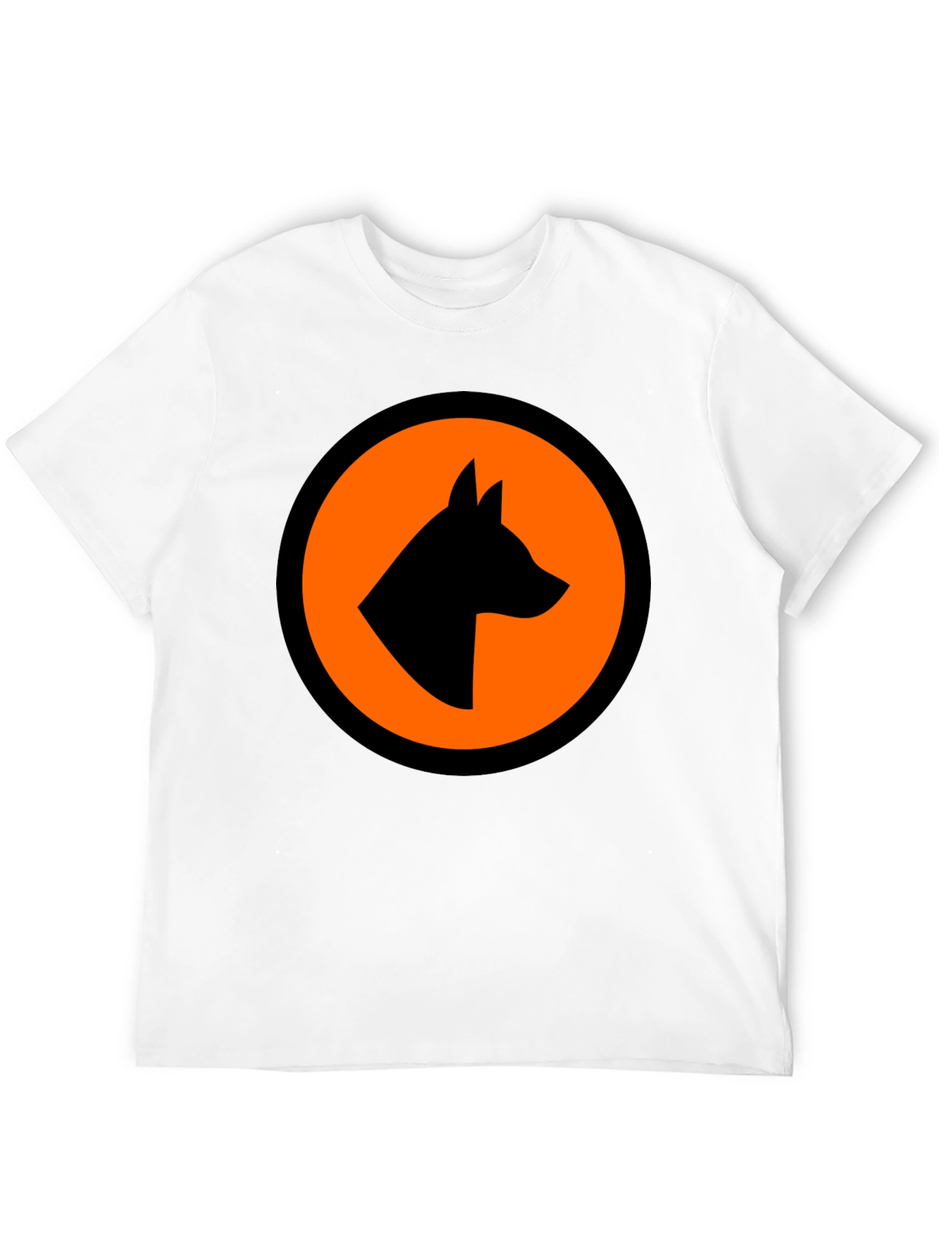 Bold Graphic Tee - Dog Silhouette in Circle Design