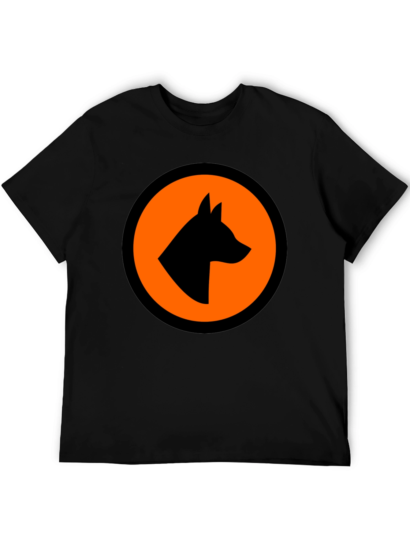Bold Graphic Tee - Dog Silhouette in Circle Design