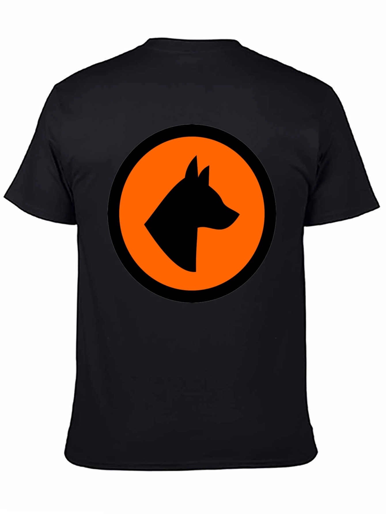 Bold Graphic Tee - Dog Silhouette in Circle Design