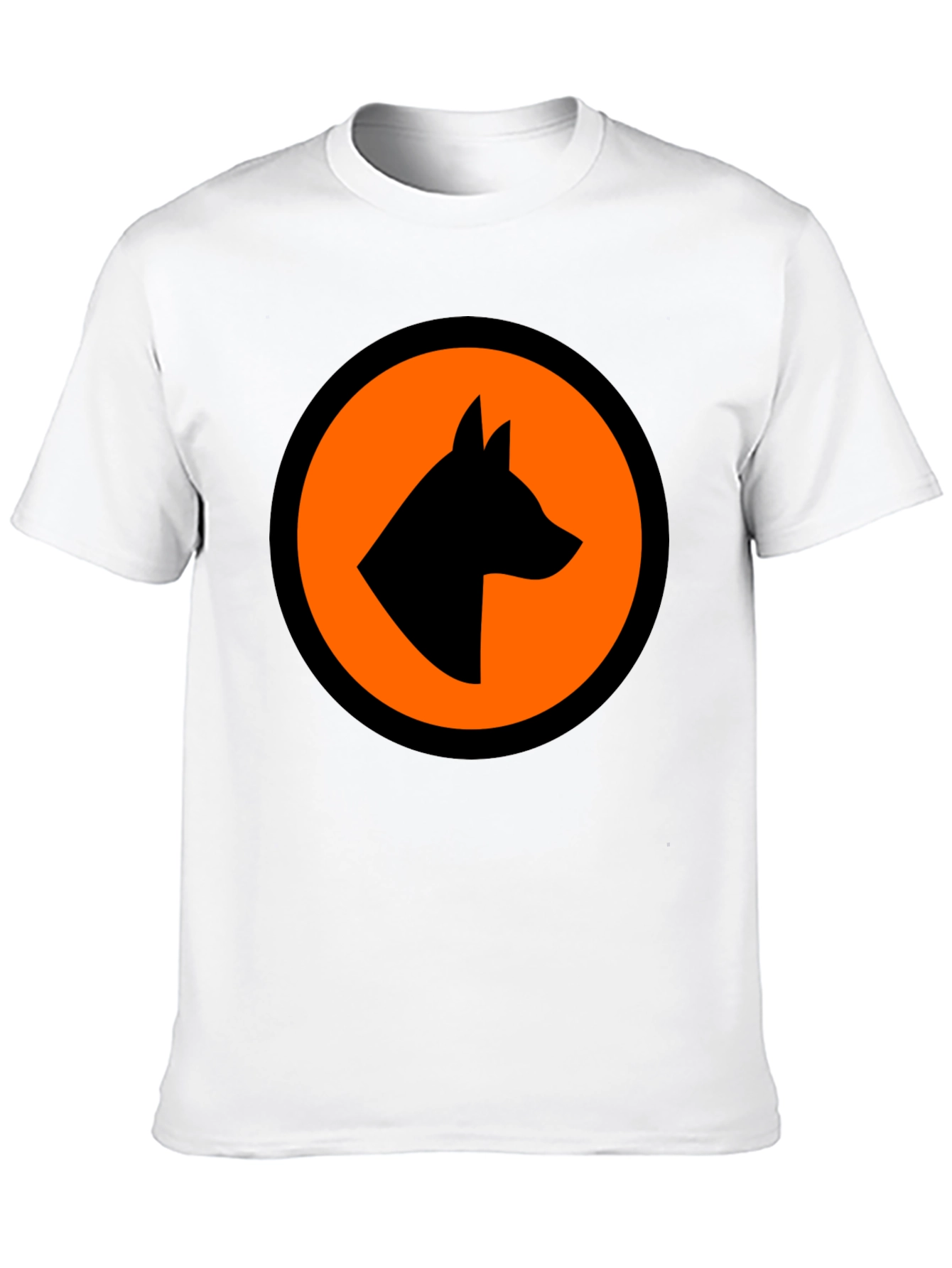 Bold Graphic Tee - Dog Silhouette in Circle Design