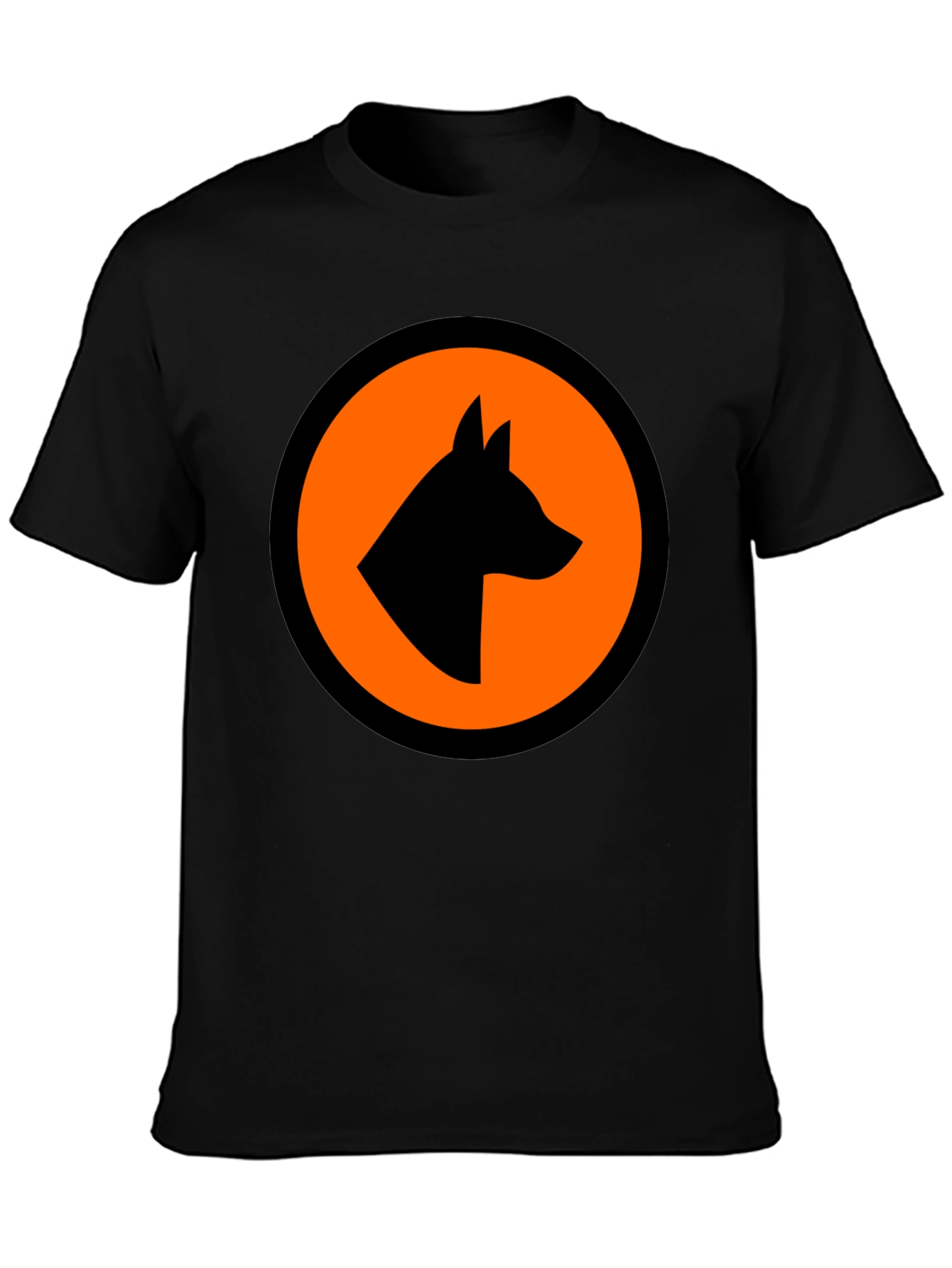 Bold Graphic Tee - Dog Silhouette in Circle Design
