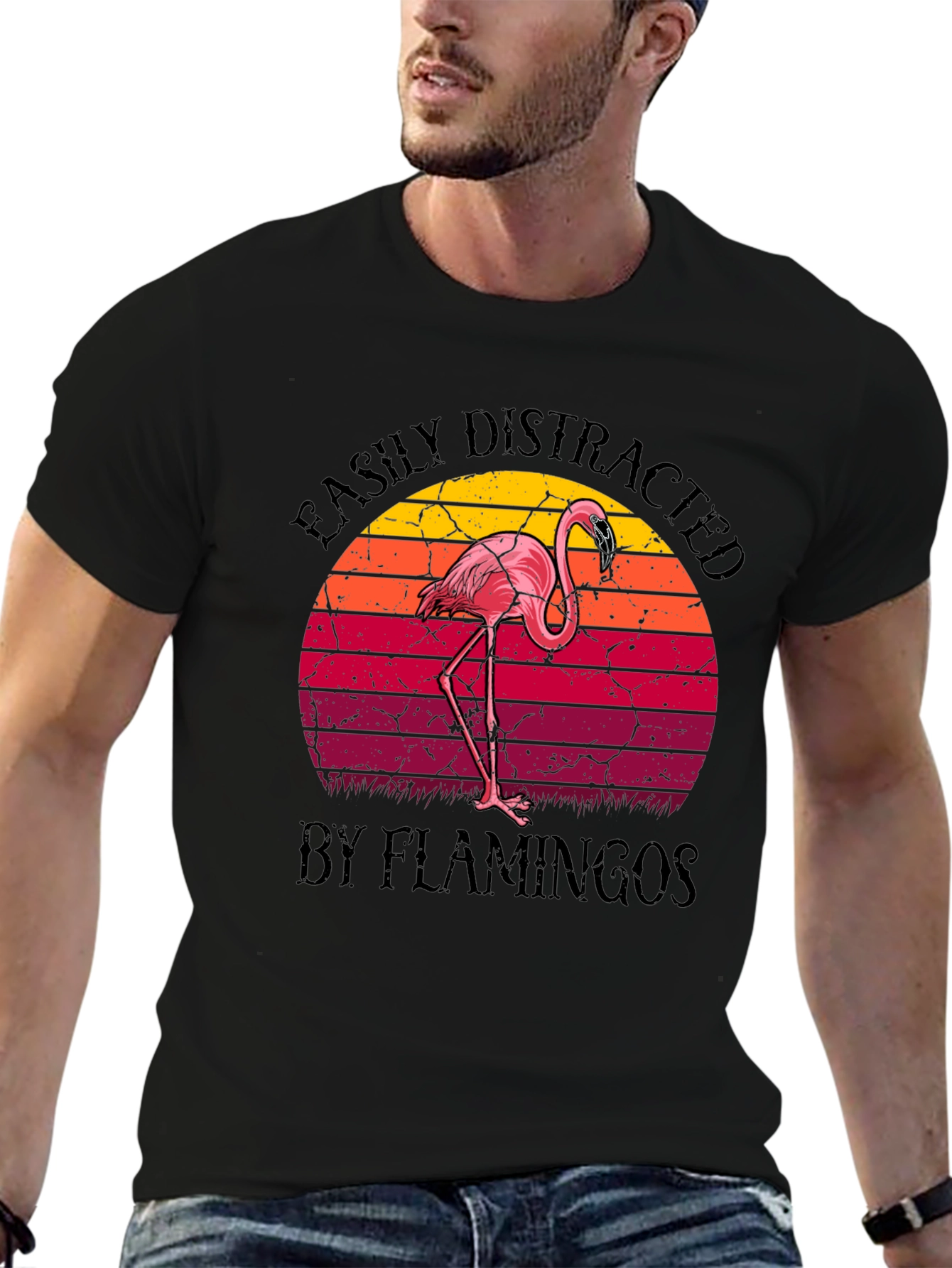 Easily Distracted by Flamingos Graphic Tee