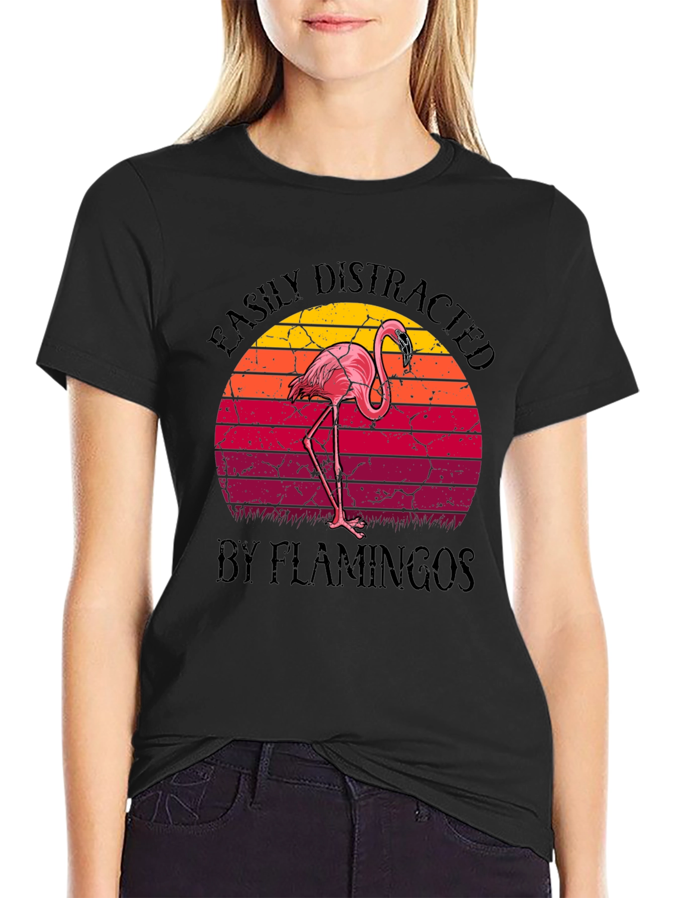 Easily Distracted by Flamingos Graphic Tee