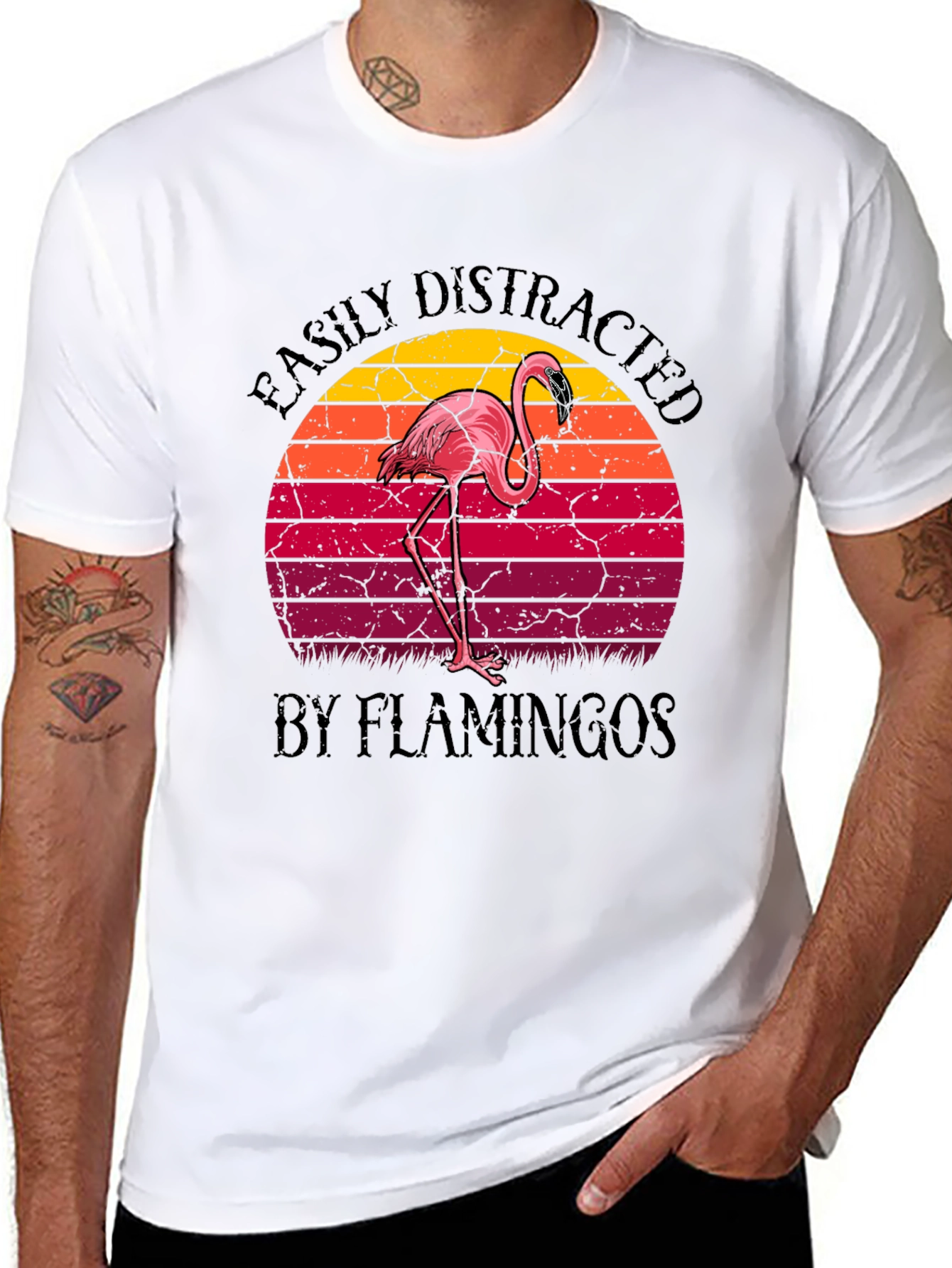 Easily Distracted by Flamingos Graphic Tee